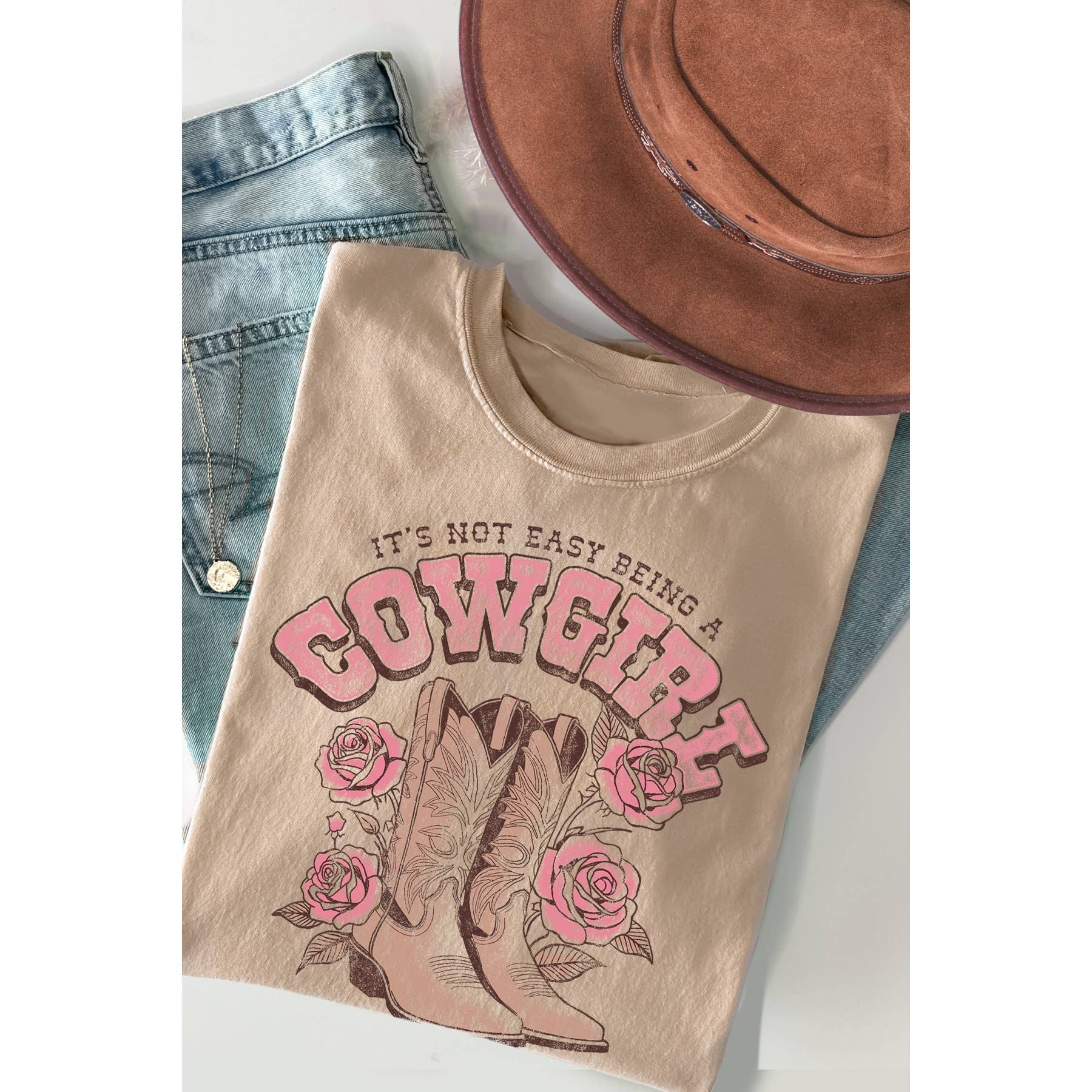 It Is Not Easy Being A Cowgirl Short Sleeve T Shirt Hoodie, Sweatshirt | PodTeesHub.com
