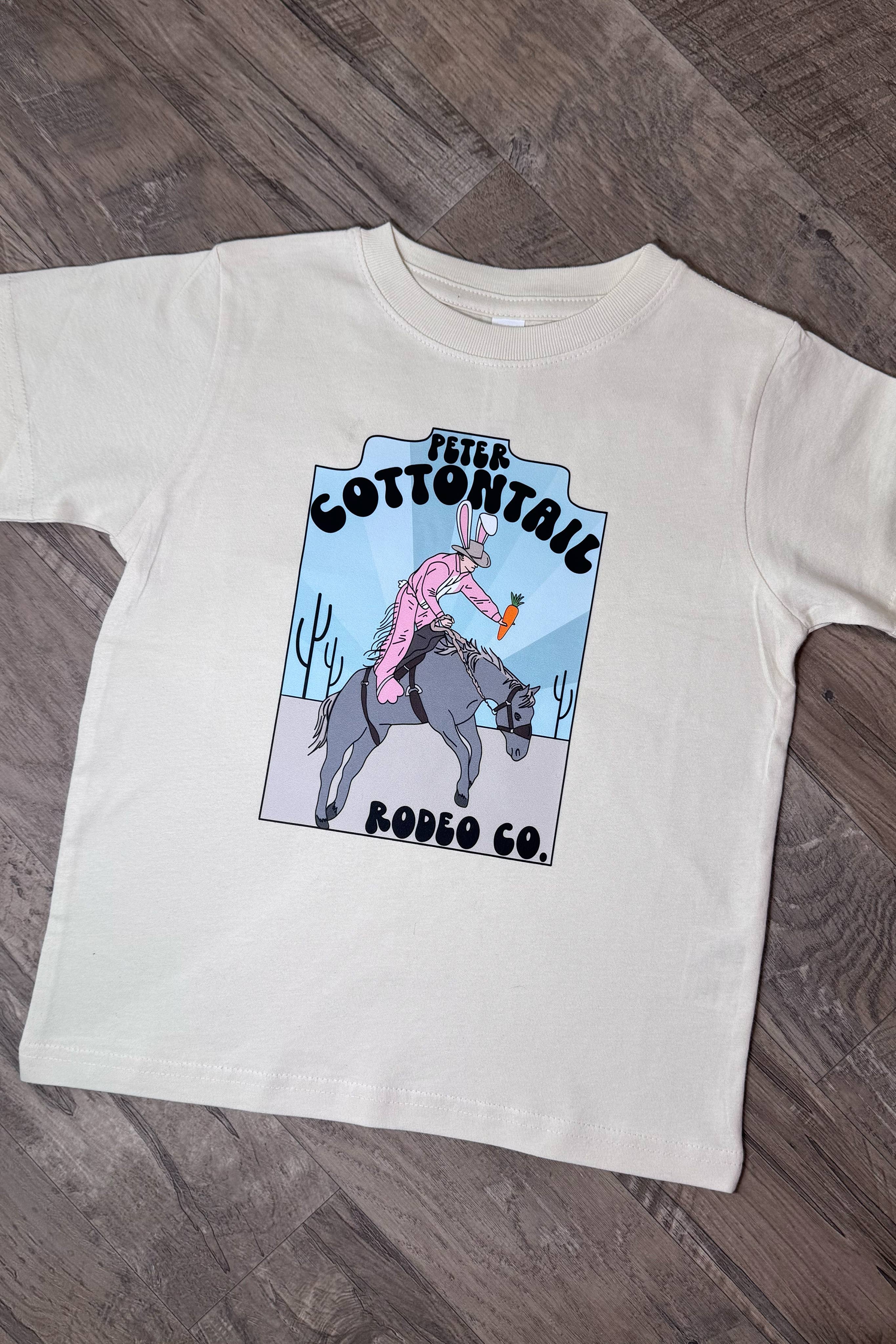 Peter Cottontail Rodeo Graphic Youth Tee Hoodie, Sweatshirt | PodTeesHub.com