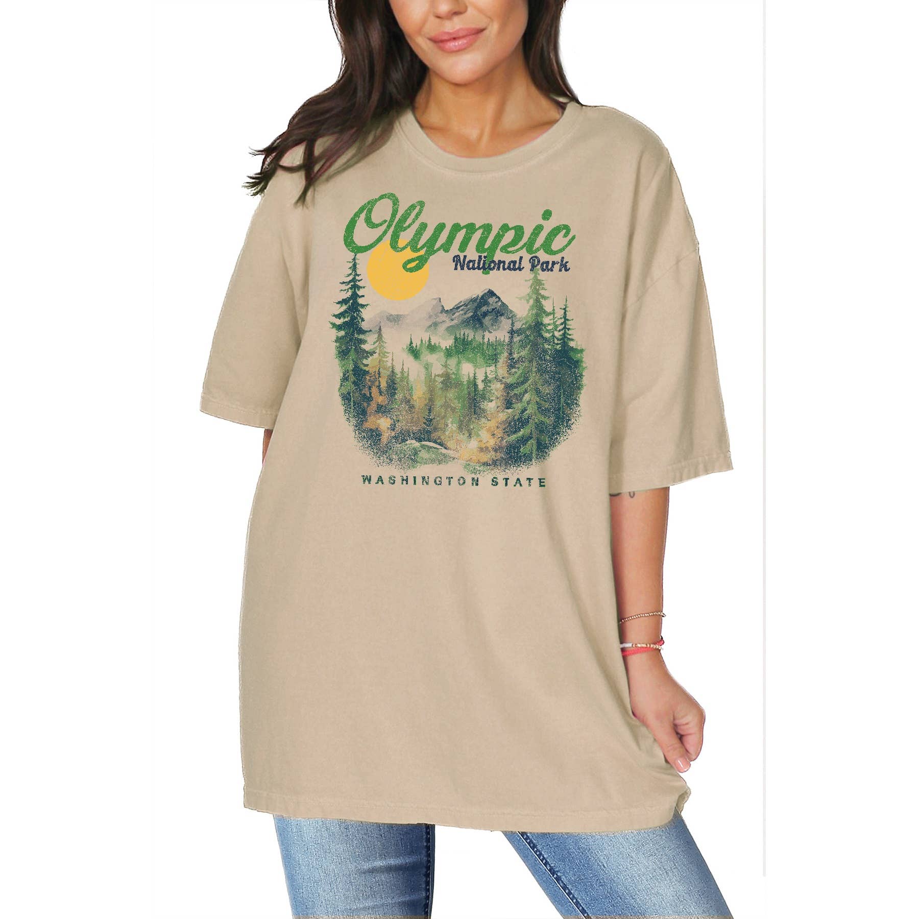 Olympic National Park Washington State Oversized Unisex Tee Hoodie, Sweatshirt | PodTeesHub.com