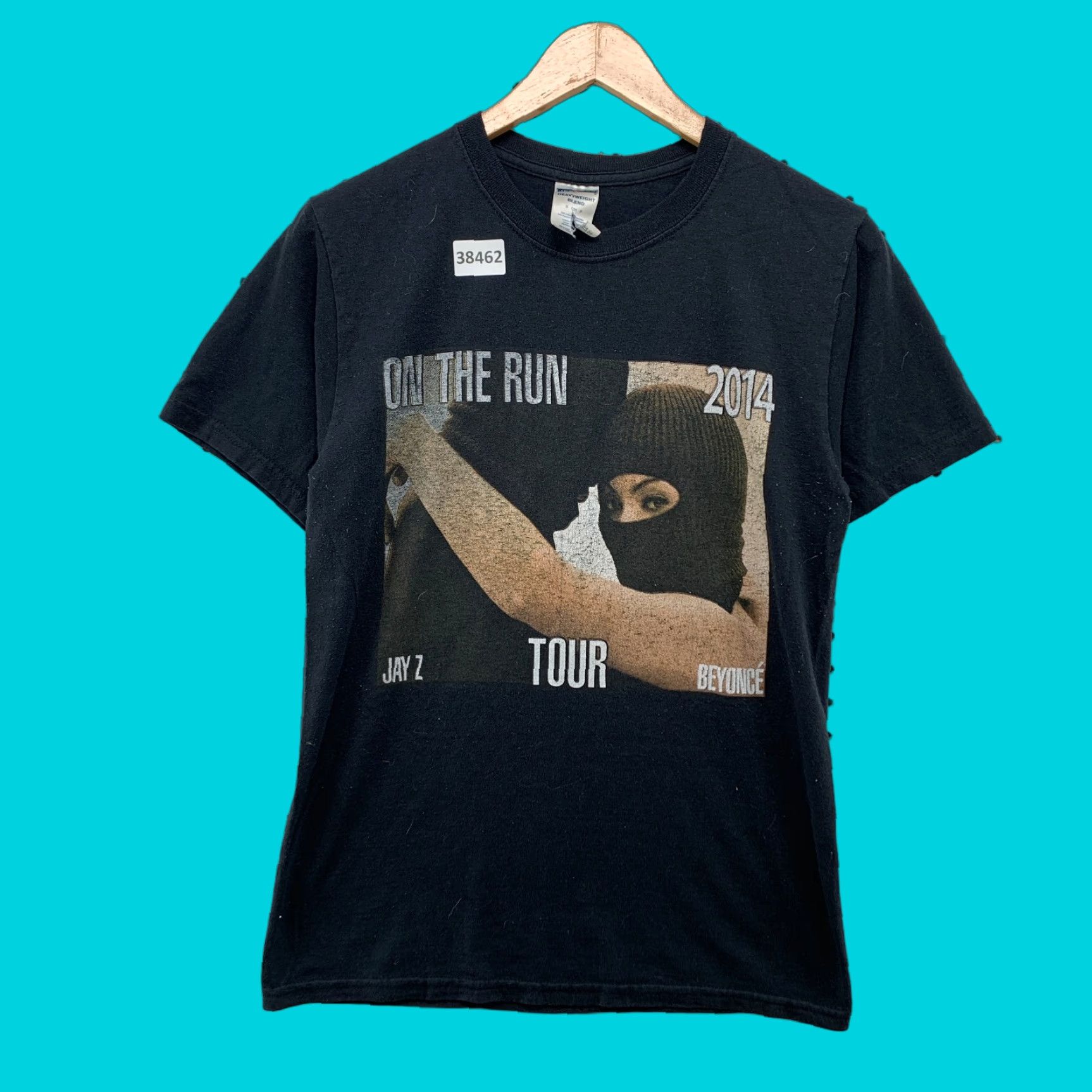 Jerzees Vintage Jay Z Beyonce On The Run Tour Shirt Mens Small Black Hip Hop Tour 17x25 2014 Hoodie, Sweatshirt