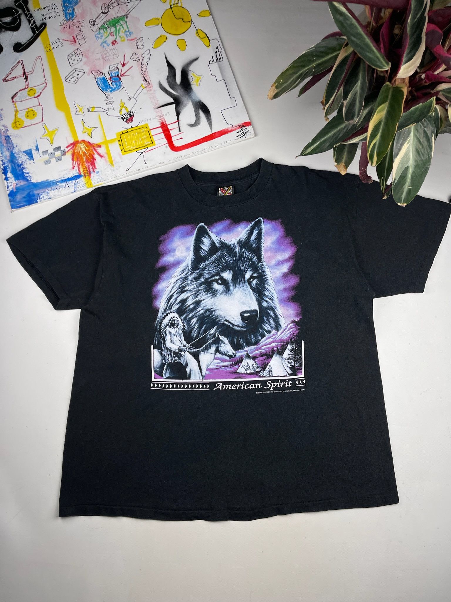 Band Tees Vintage 1990 3d Emblem American Spirit Wolf Printed T Shirt Hoodie, Sweatshirt | PodTeesHub.com