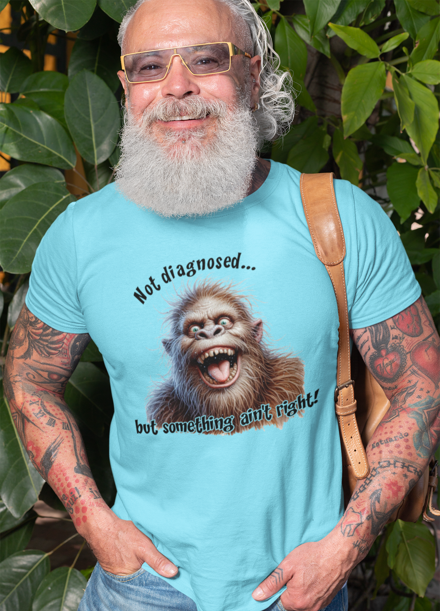Bigfoot Not Diagnosed Funny Tshirt (Blue) Hoodie, Sweatshirt | PodTeesHub.com