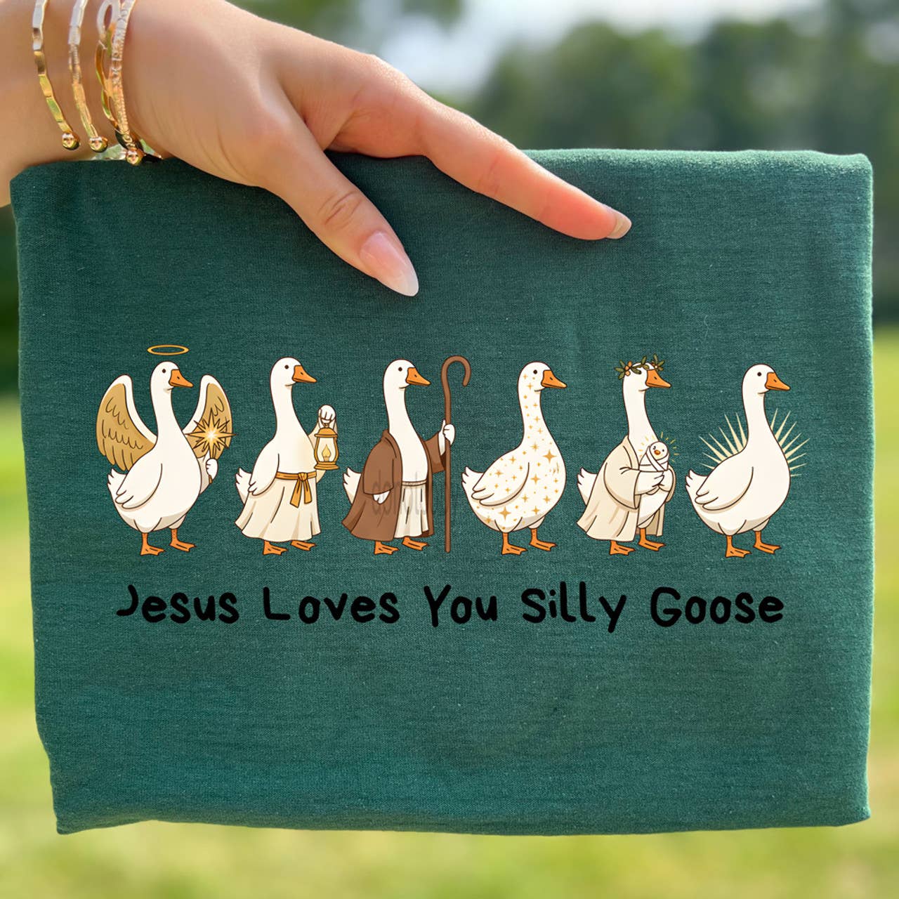 Jesus Loves You Silly Goose Tee Hoodie, Sweatshirt | PodTeesHub.com