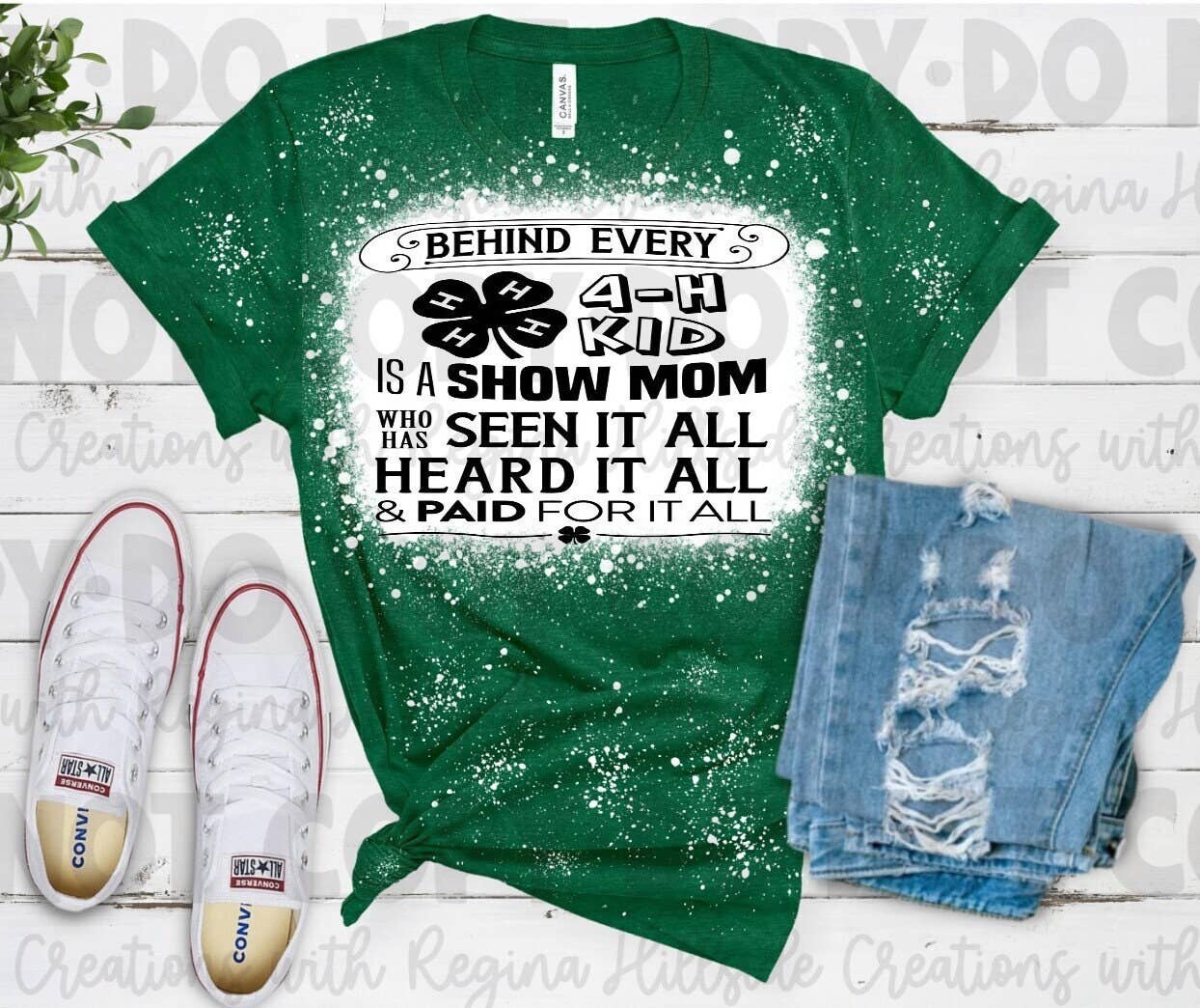 Bleached Tee Behind Every 4H Kid Is A Show Mom Who Knows Hoodie, Sweatshirt | PodTeesHub.com