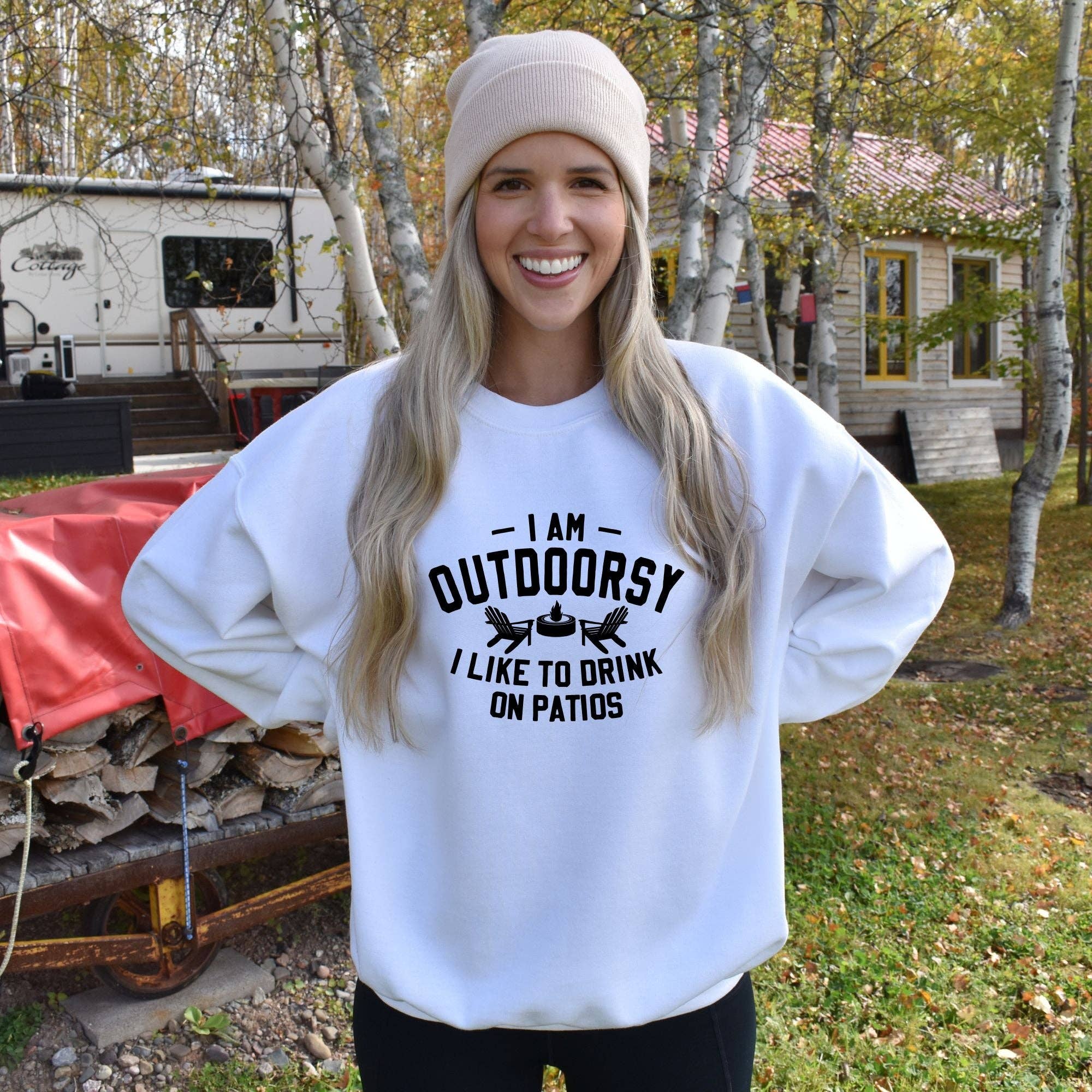 Drinking On Patios Gildan Unisex Crewneck/Hoodie Sweatshirt T-Shirts | PodTeesHub.com
