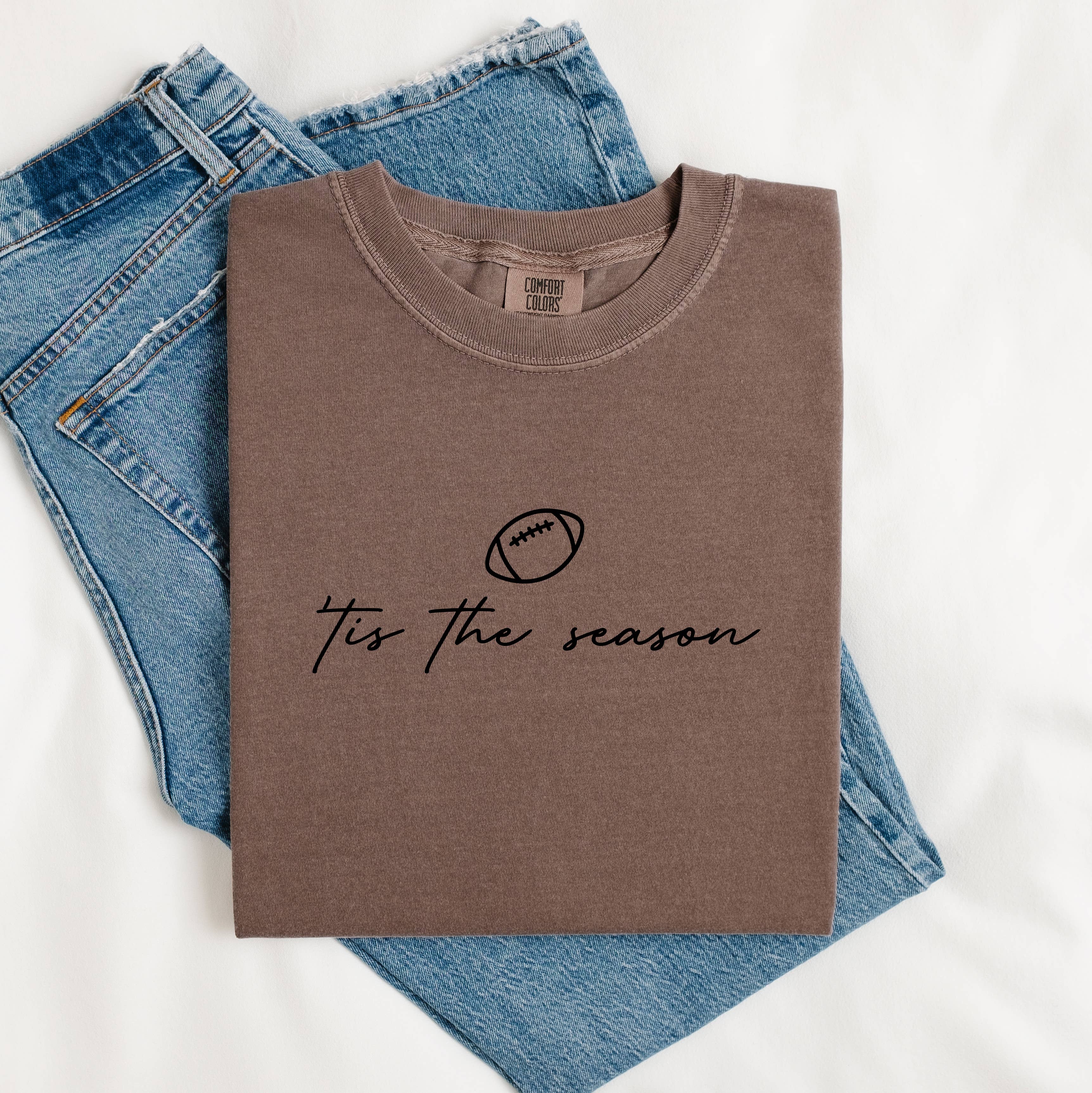 Tis the Season Football Shirt, Minimalist Game Day Tee Hoodie, Sweatshirt | PodTeesHub.com