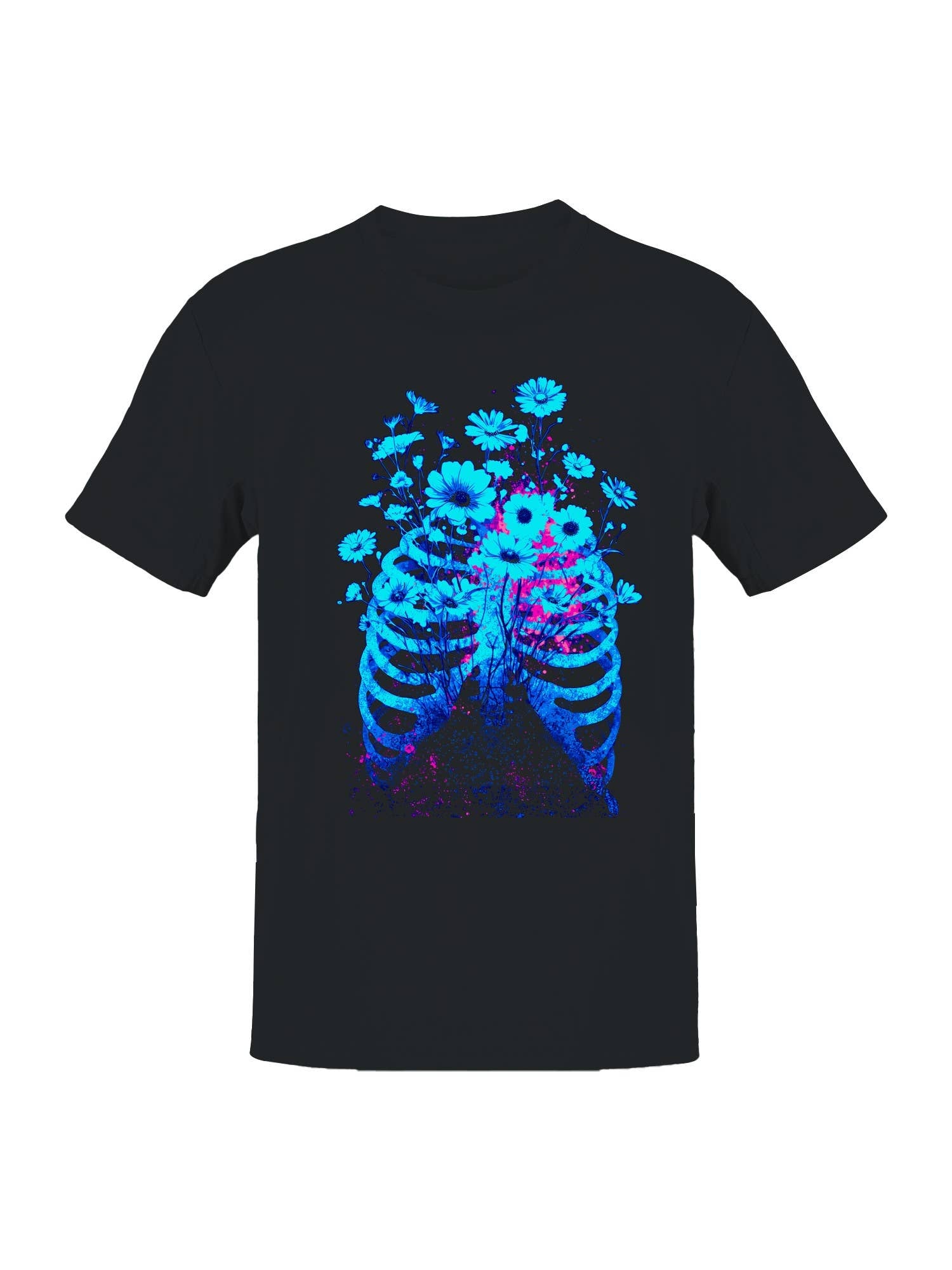 Floral Skeleton Bloom Art Men's T-Shirt Hoodie, Sweatshirt | PodTeesHub.com