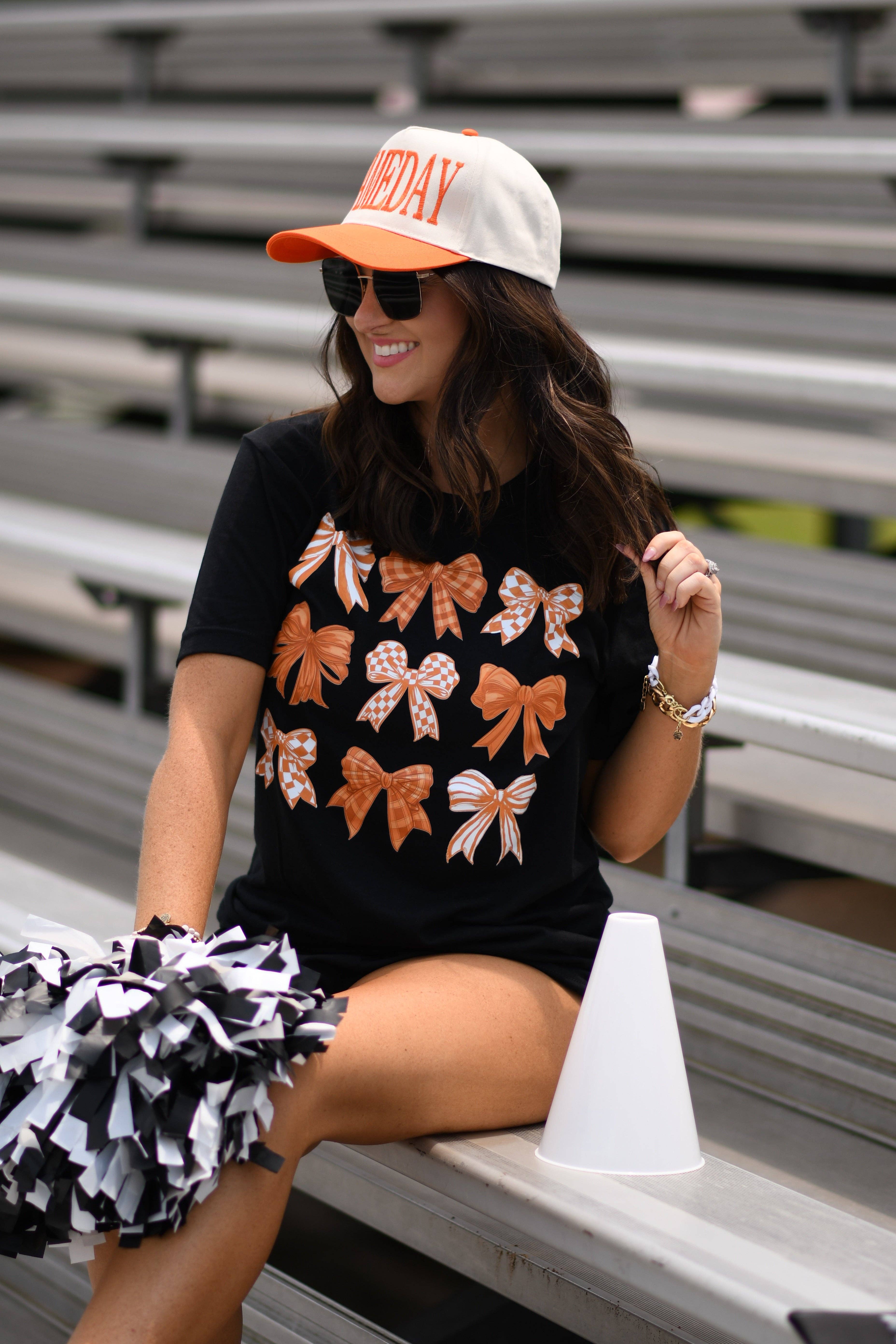Orange and White Bows Tee Hoodie, Sweatshirt | PodTeesHub.com