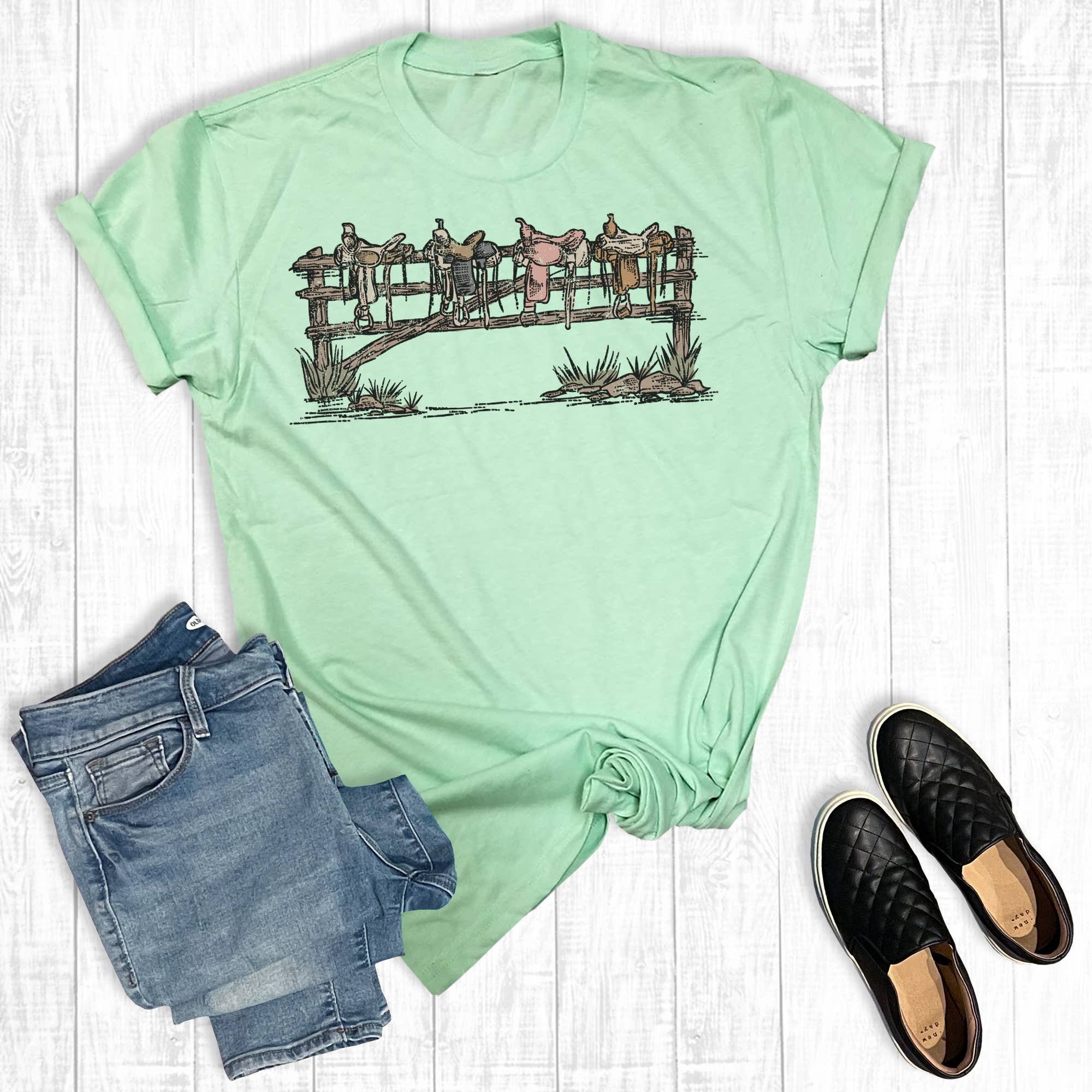 Western Back in the Saddle Again Graphic Tee Hoodie, Sweatshirt | PodTeesHub.com