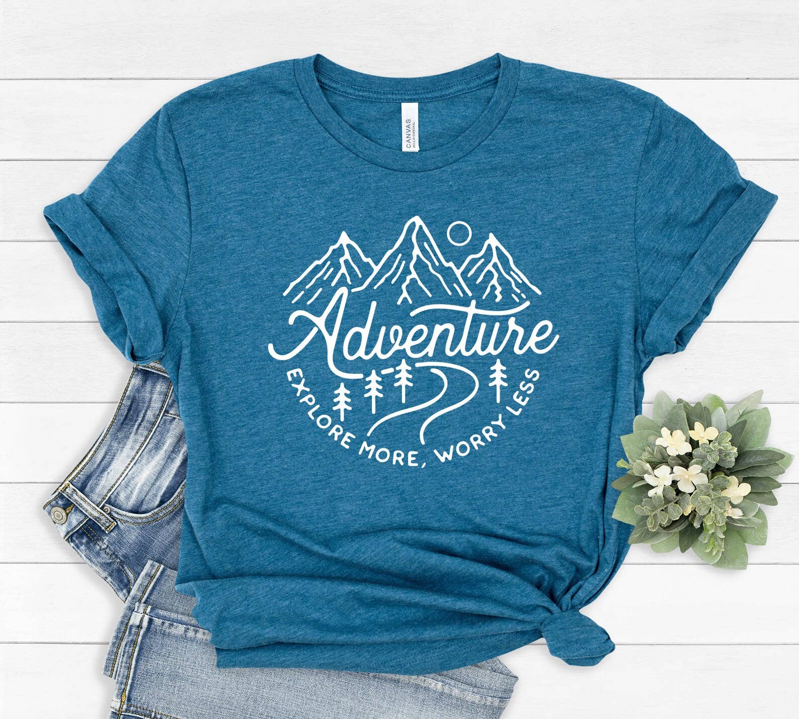 Adventure Explore More Worry Less T-Shirt Hoodie, Sweatshirt | PodTeesHub.com