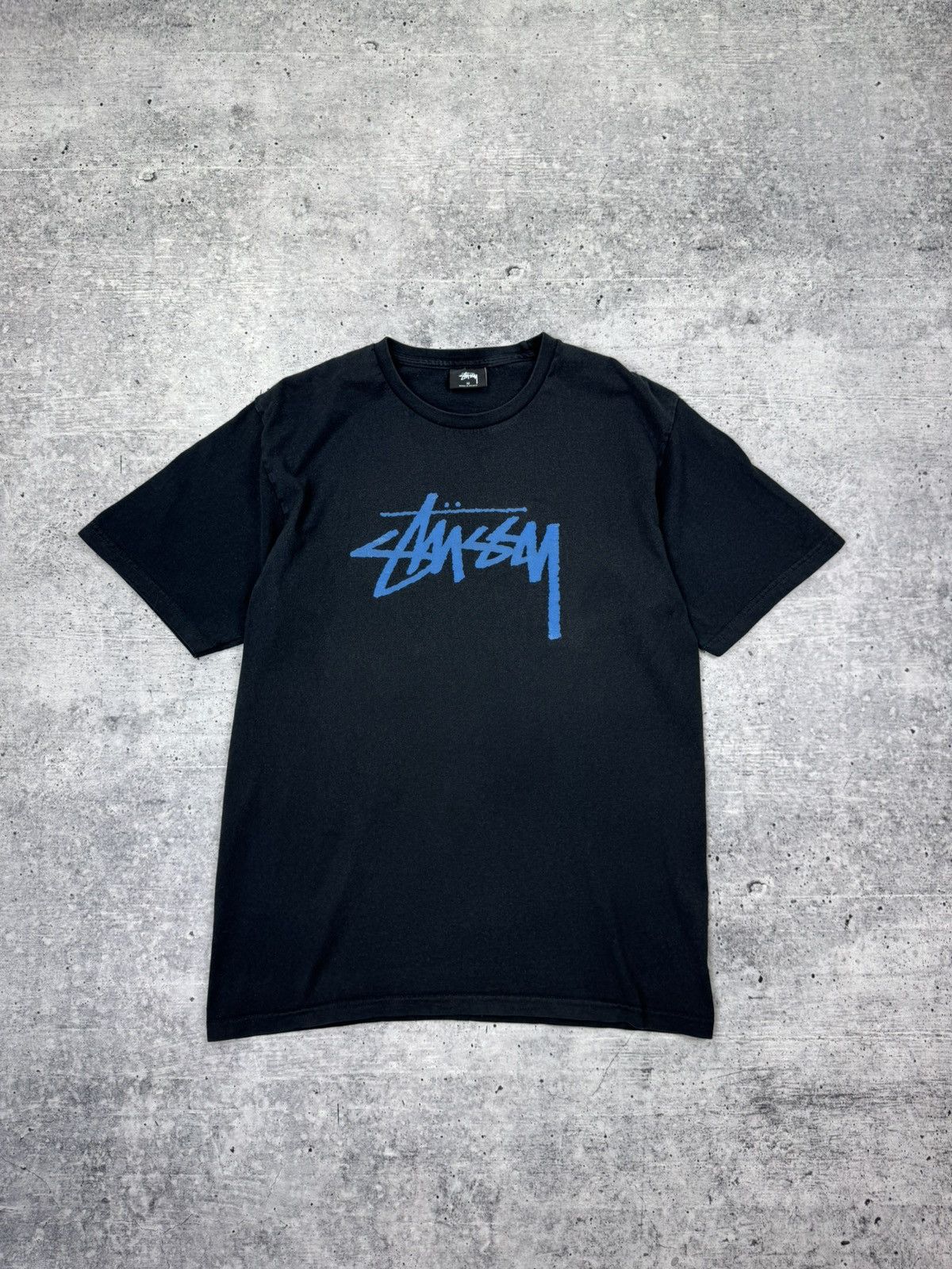 Vintage Stussy Big Central Centre Logo Distressed T Shirt M Hoodie, Sweatshirt | PodTeesHub.com
