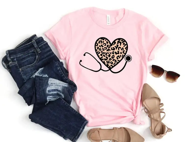 Nurse Stethoscope Heart T-Shirt Hoodie, Sweatshirt | PodTeesHub.com