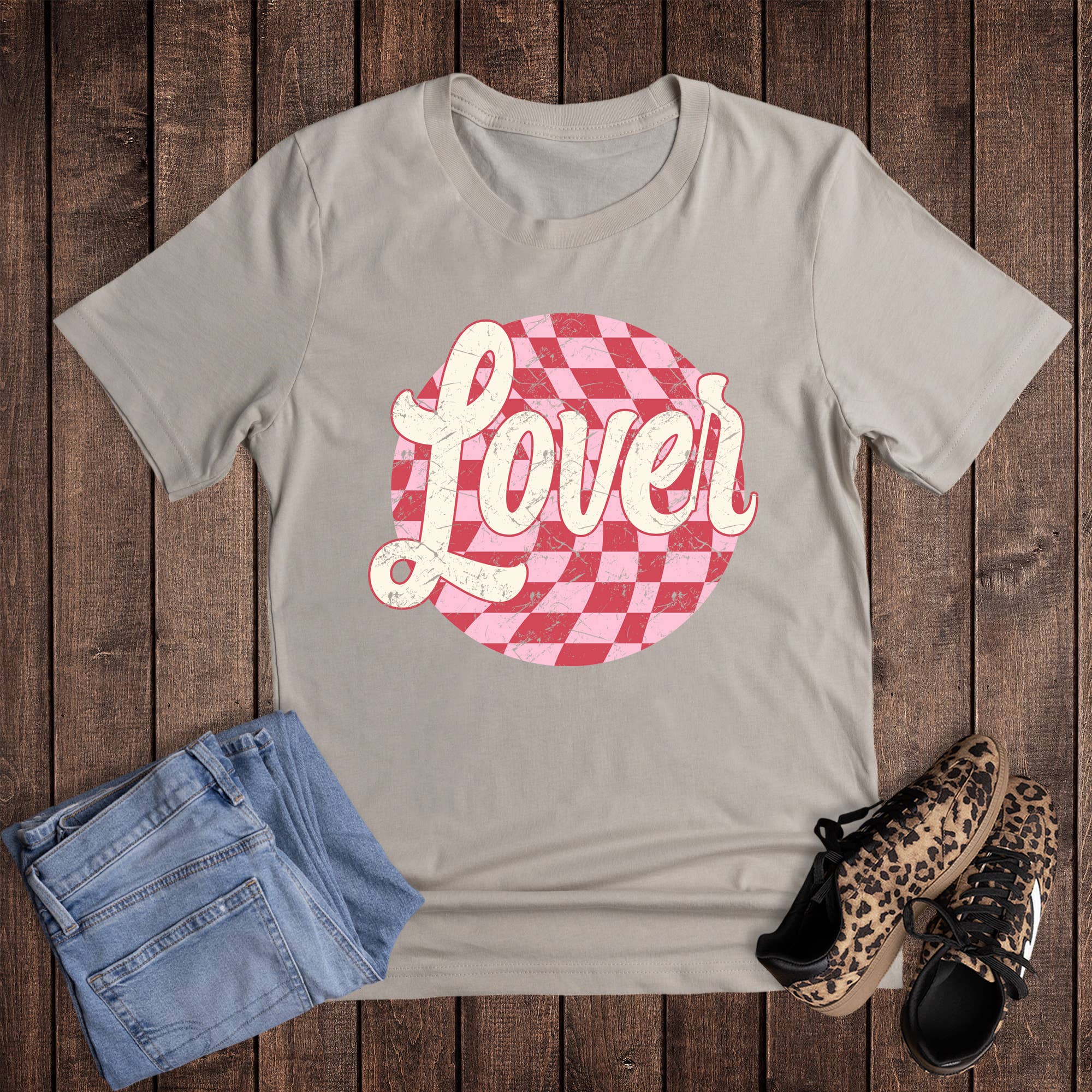 Valentine Checked Lover Graphic Tee Hoodie, Sweatshirt | PodTeesHub.com