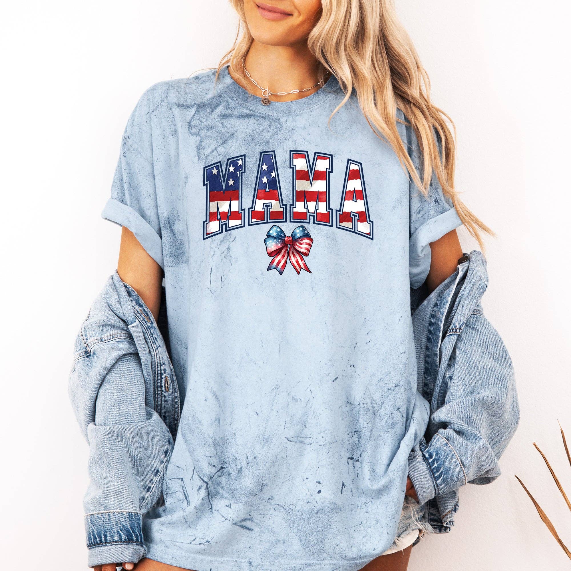 Mama, USA Flag, America 4th of July, Color Blast Tshirt Hoodie, Sweatshirt | PodTeesHub.com