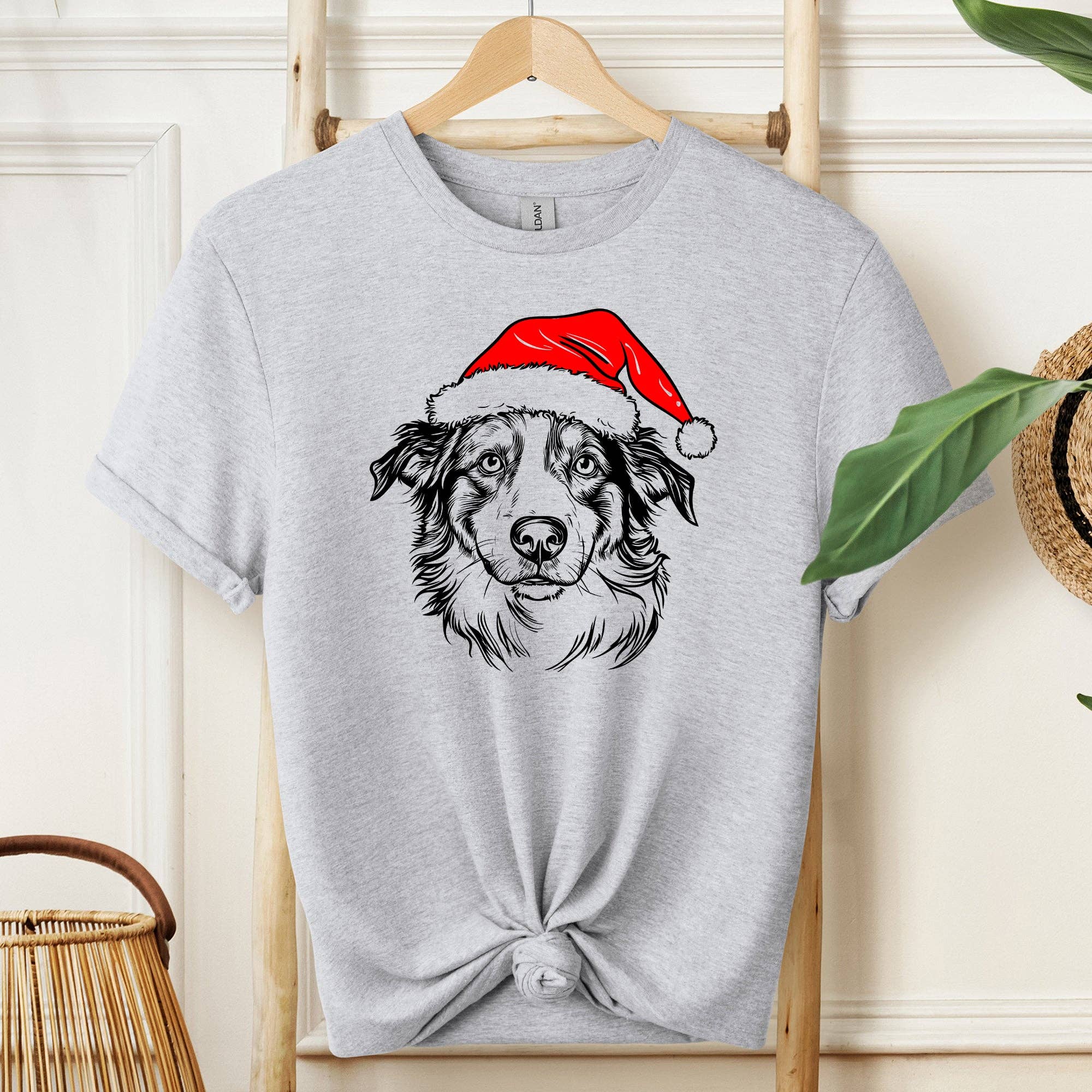 Australian Shepherd, Santa, Dog, Christmas, Pet T-Shirt Hoodie, Sweatshirt | PodTeesHub.com