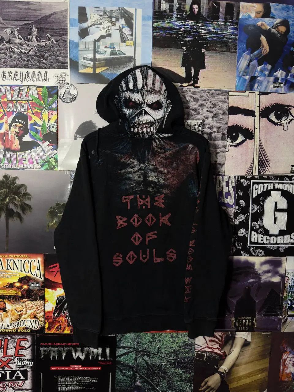 Iron Maiden X Vintage Iron Maiden The Book Of Souls Crazy Print Hoodie T-Shirts, Sweatshirt | PodTeesHub.com
