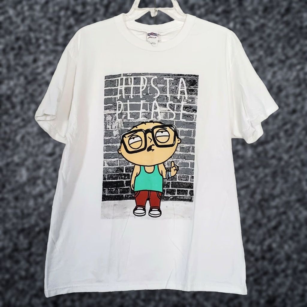 Vintage Jerzees Family Guy Print T Shirt Mens L White Crew Neck Short Sleeve 2012 Hoodie, Sweatshirt | PodTeesHub.com