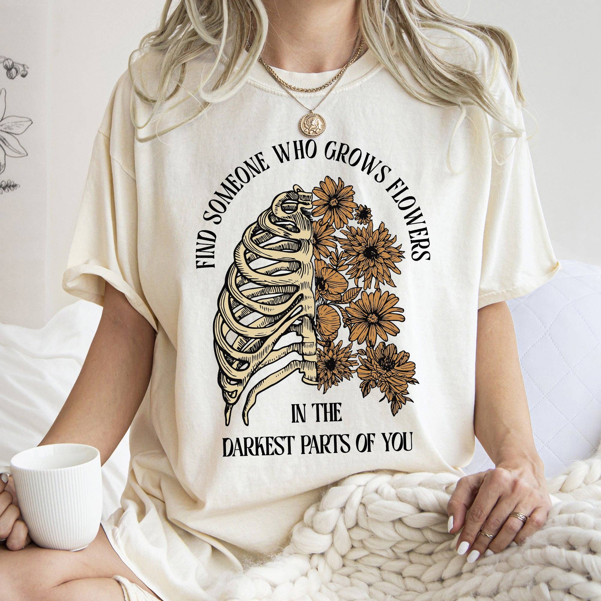 Find Someone Who Grows Flowers, Skeleton, Cowgirl, Tshirt Hoodie, Sweatshirt | PodTeesHub.com