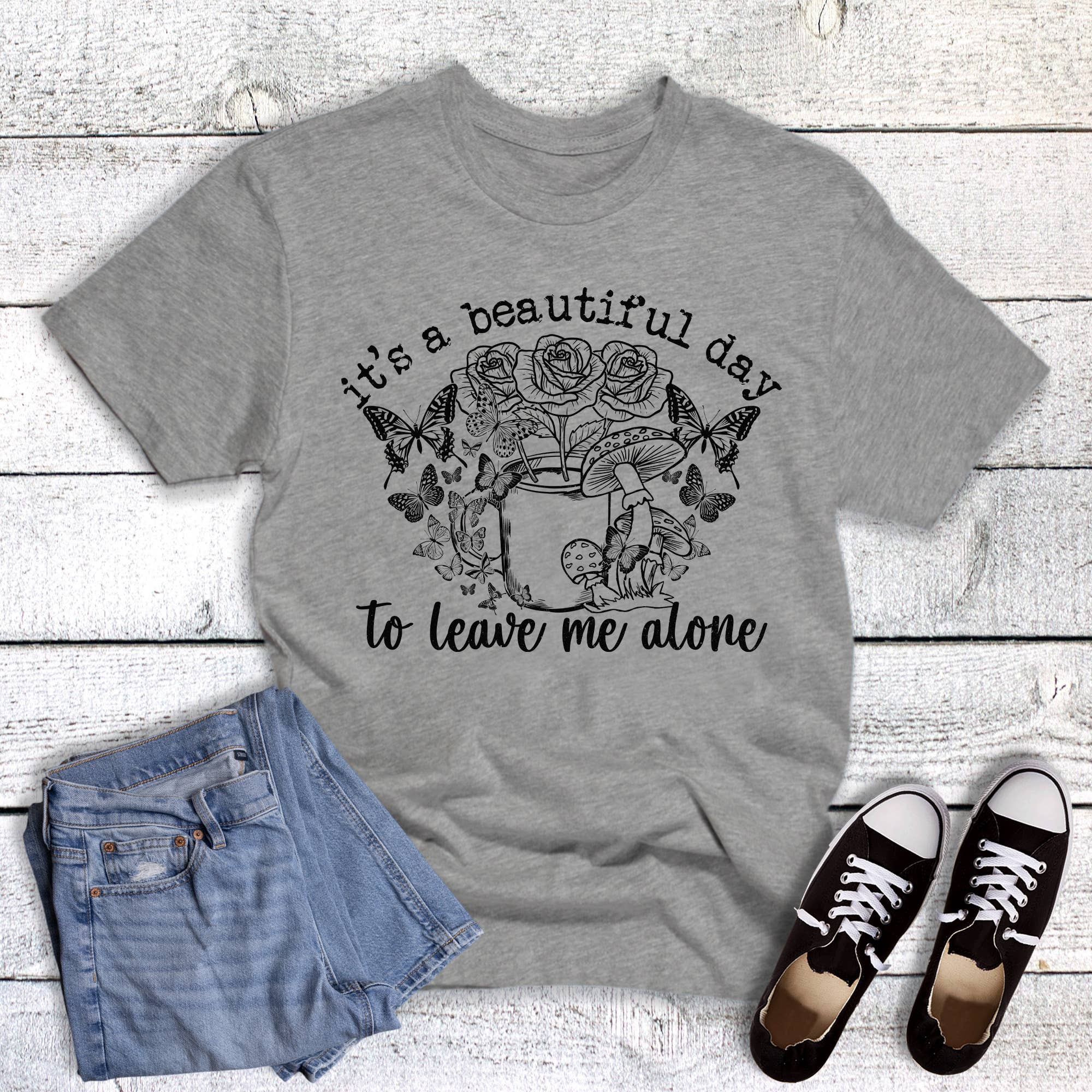 Funny Beautiful Day To Leave Me Alone Graphic Tee Hoodie, Sweatshirt | PodTeesHub.com
