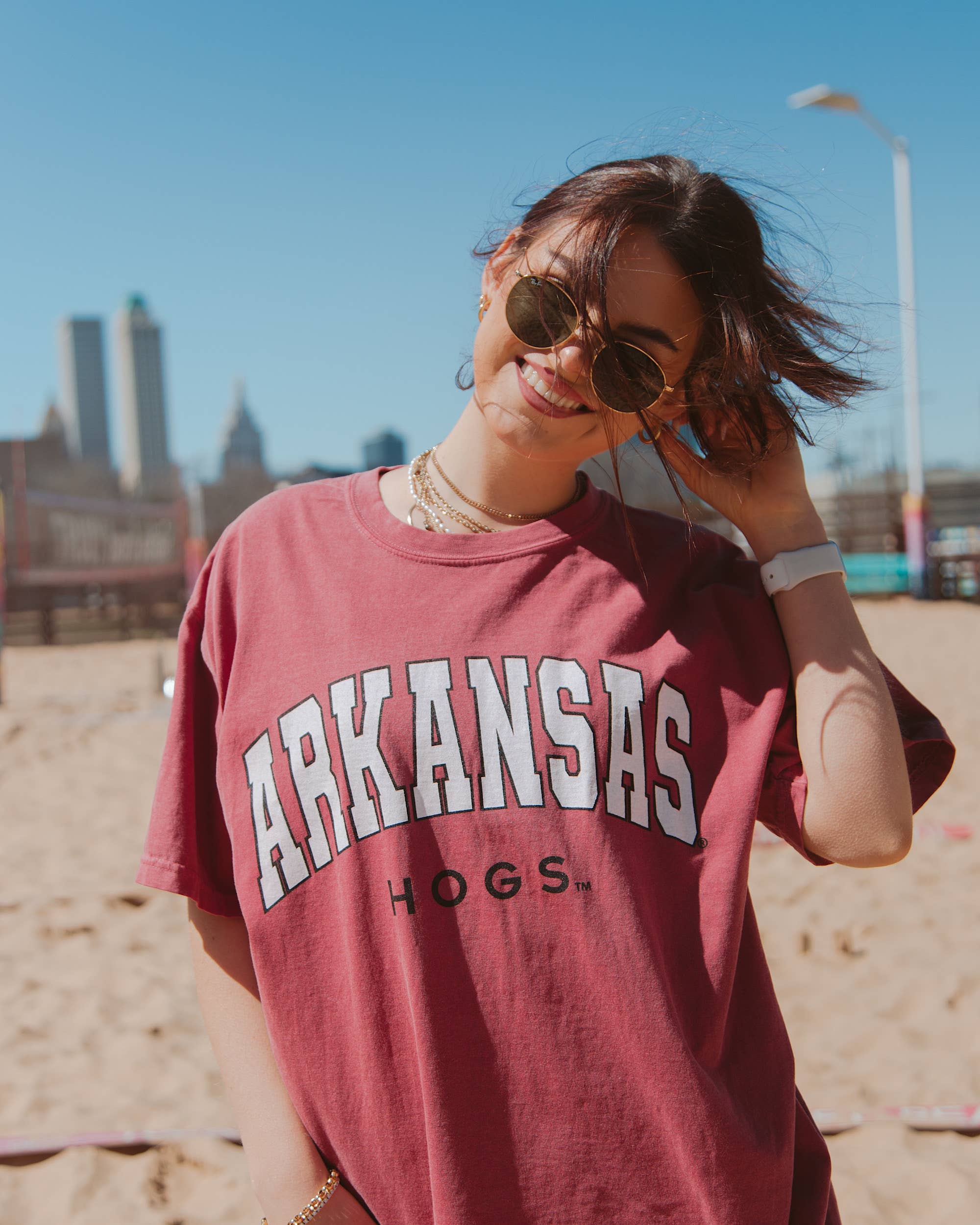 Arkansas Razorbacks Filled Gault Cardinal Comfort Colors Tee Hoodie, Sweatshirt | PodTeesHub.com