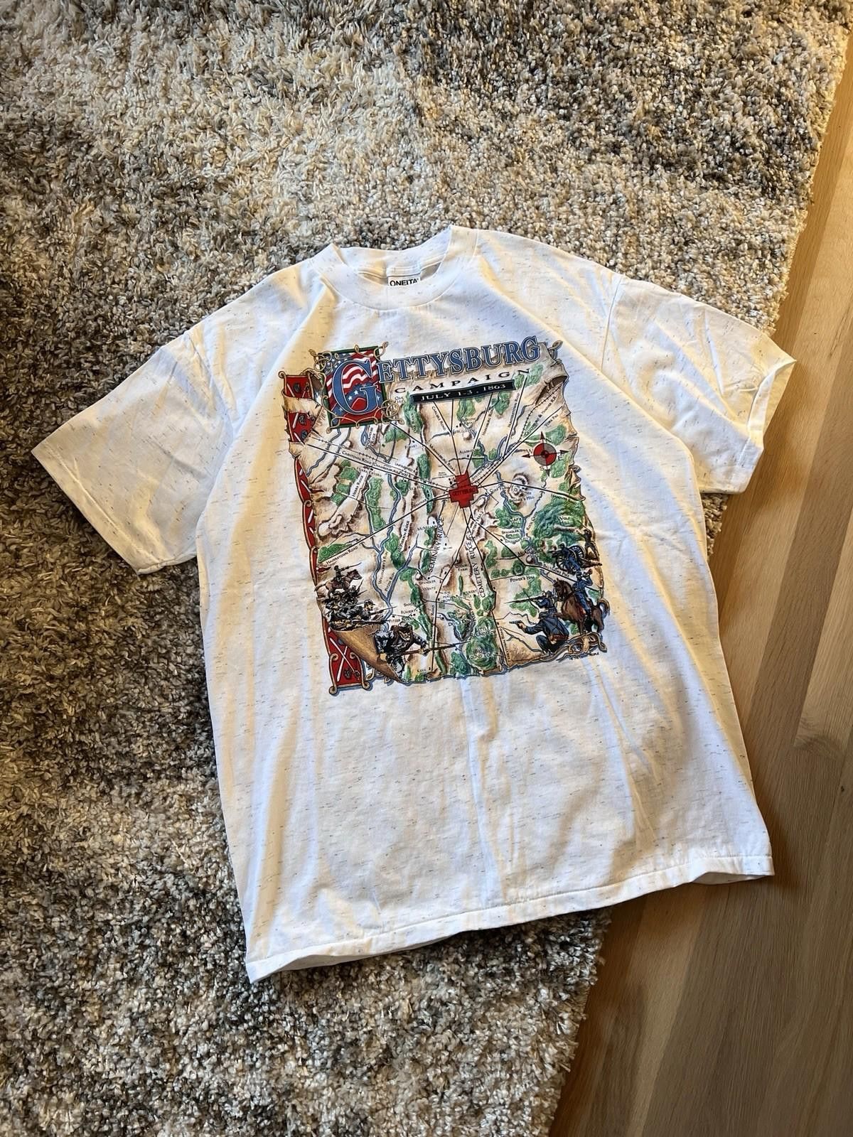 Other 90s Gettsyburg Map Vintage Grey Size Xl Ds T-Shirts, Hoodie, Sweatshirt