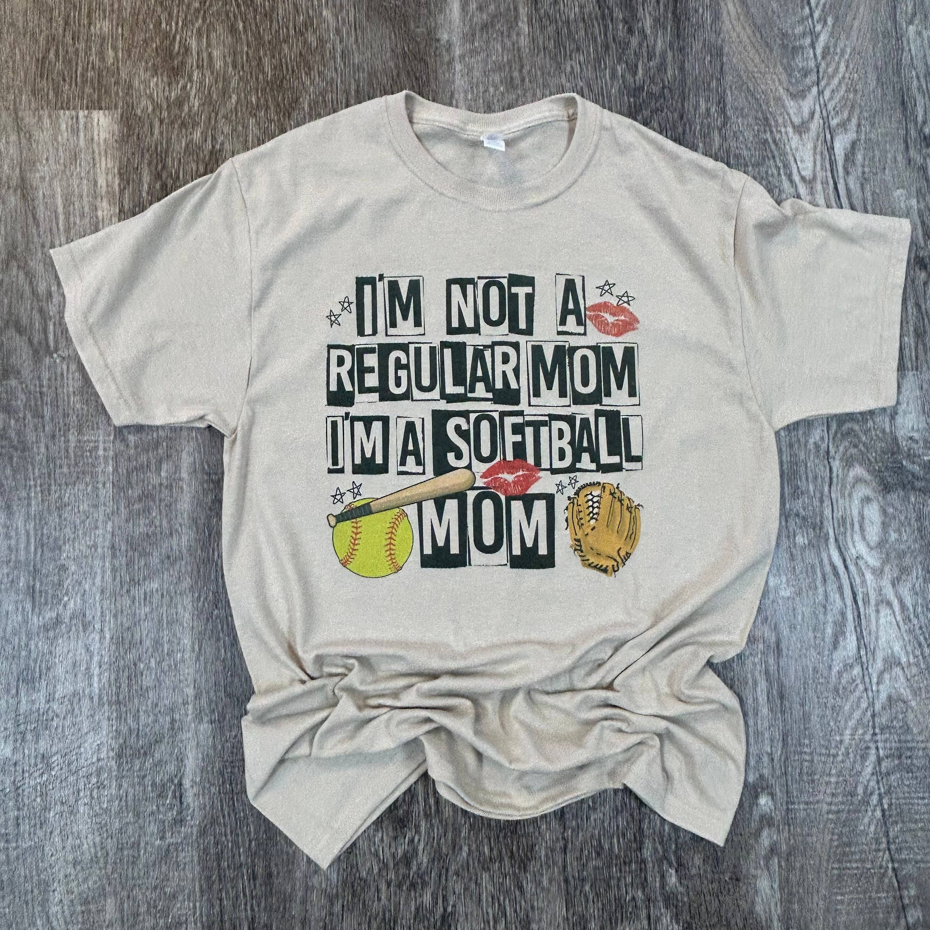 I’M Not A Regular Mom I’M A Softball Mom On Sand Tee Hoodie, Sweatshirt | PodTeesHub.com