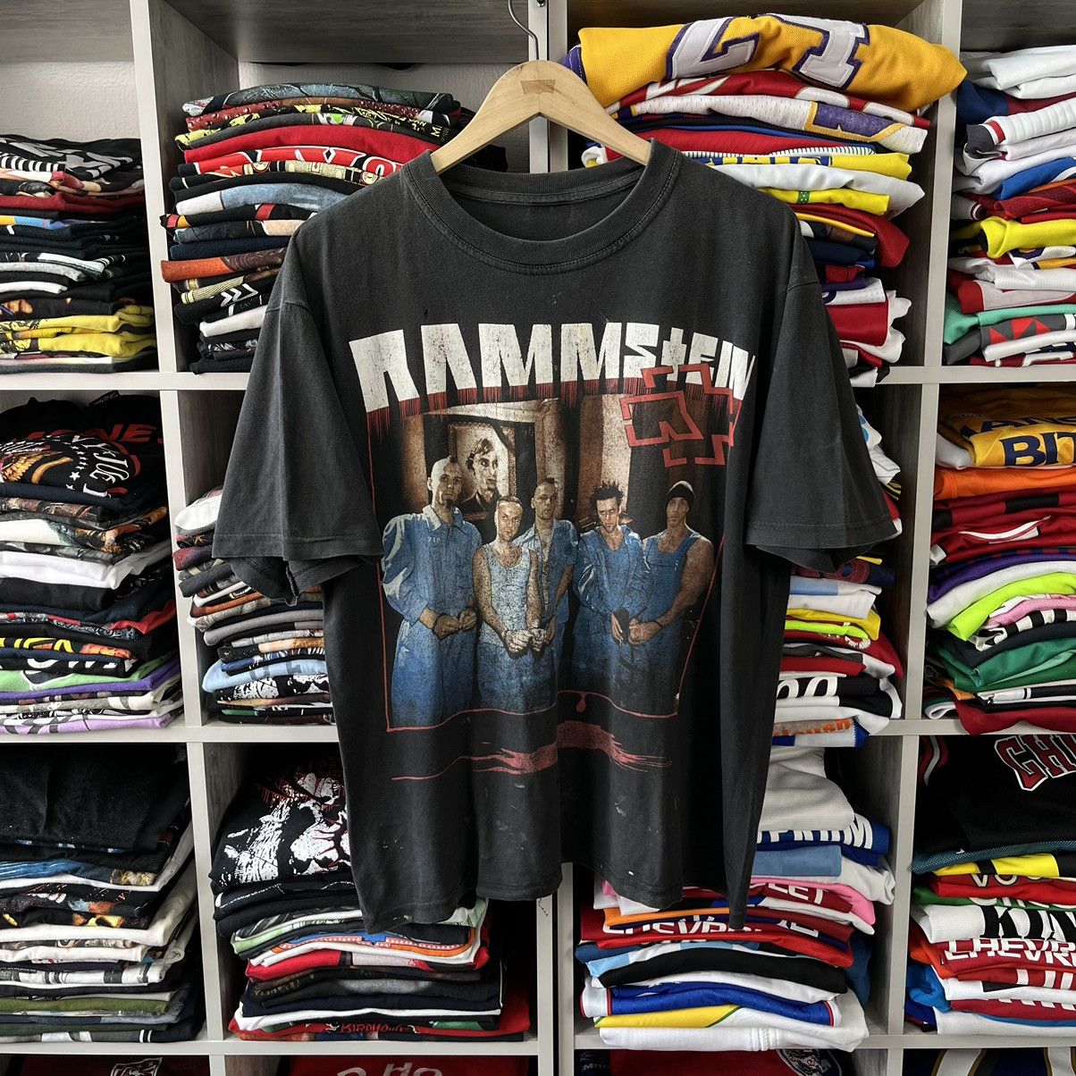Band Tees Vintage 90 S Thrashed Rammstein Faded Tour T Shirt Tee Hoodie, Sweatshirt | PodTeesHub.com