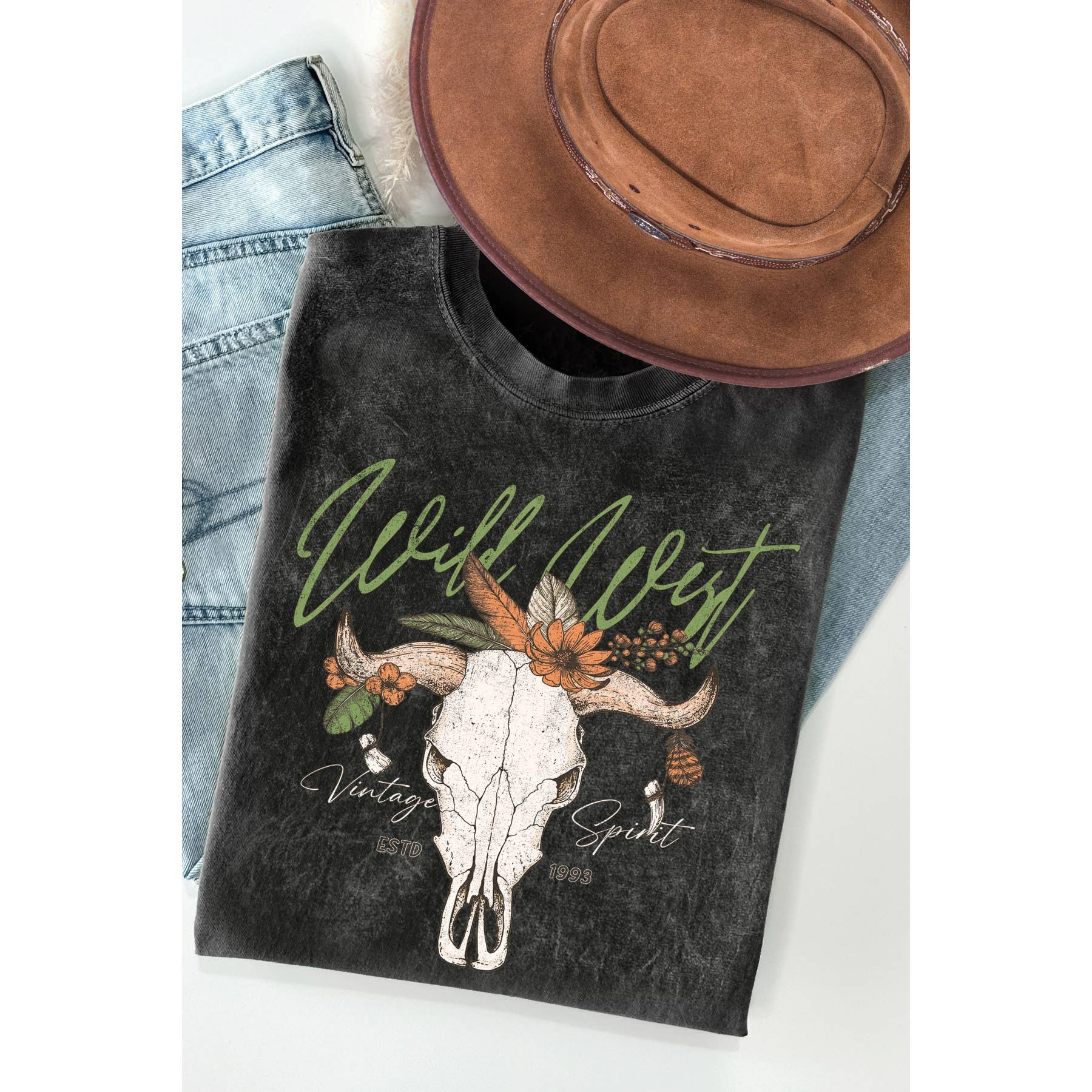 Wild West Mineral Wash T Shirt Hoodie, Sweatshirt | PodTeesHub.com