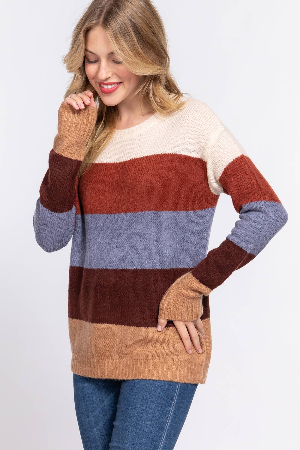 .SI-25162 Crew Neck Color Block Sweater T-Shirts, Hoodie, Sweatshirt | PodTeesHub.com