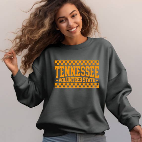 Volunteer State Crew Fleece Sweatshirt, Charcoal T-Shirts, Hoodie | PodTeesHub.com
