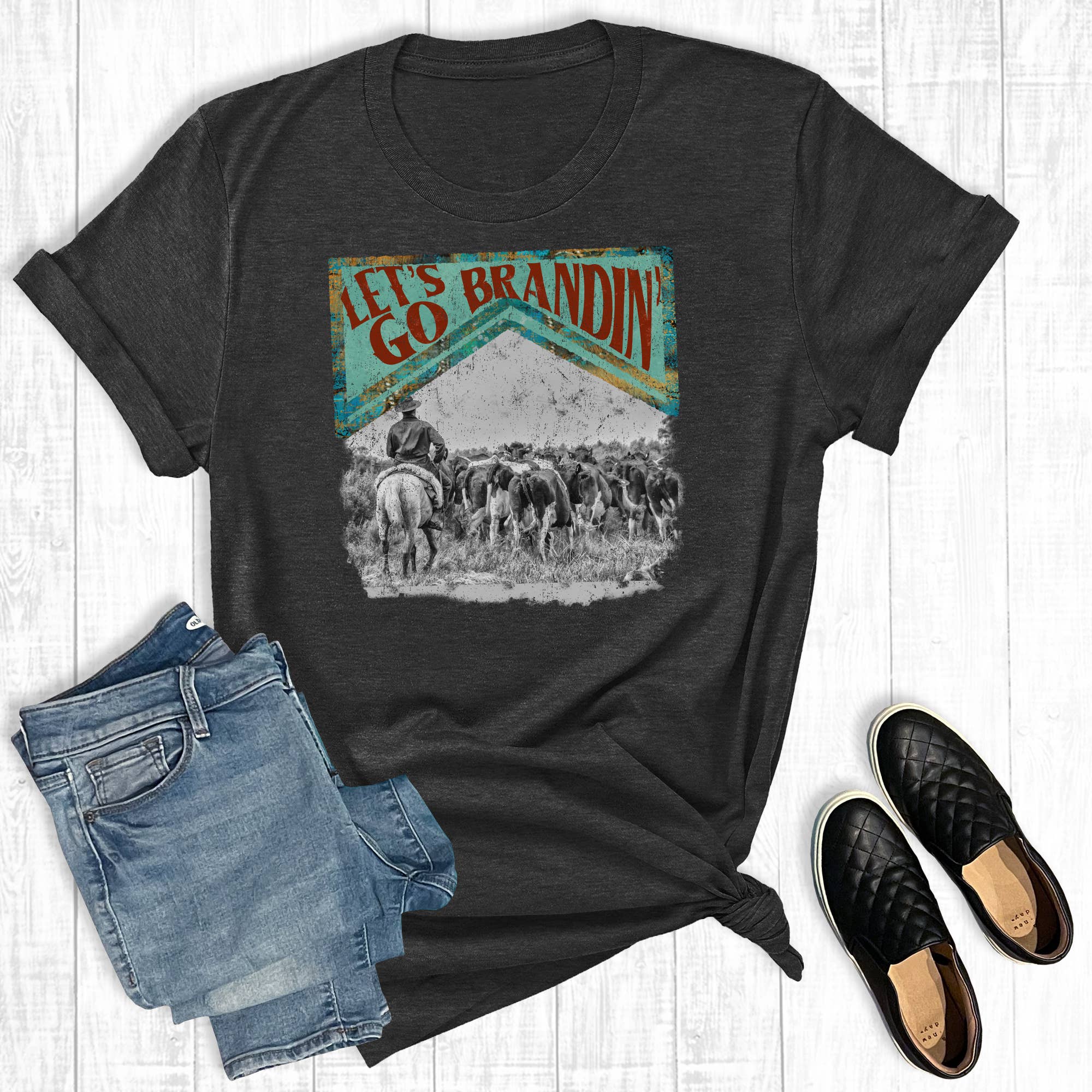Western Let's Go Brandin' Graphic Tee Hoodie, Sweatshirt | PodTeesHub.com