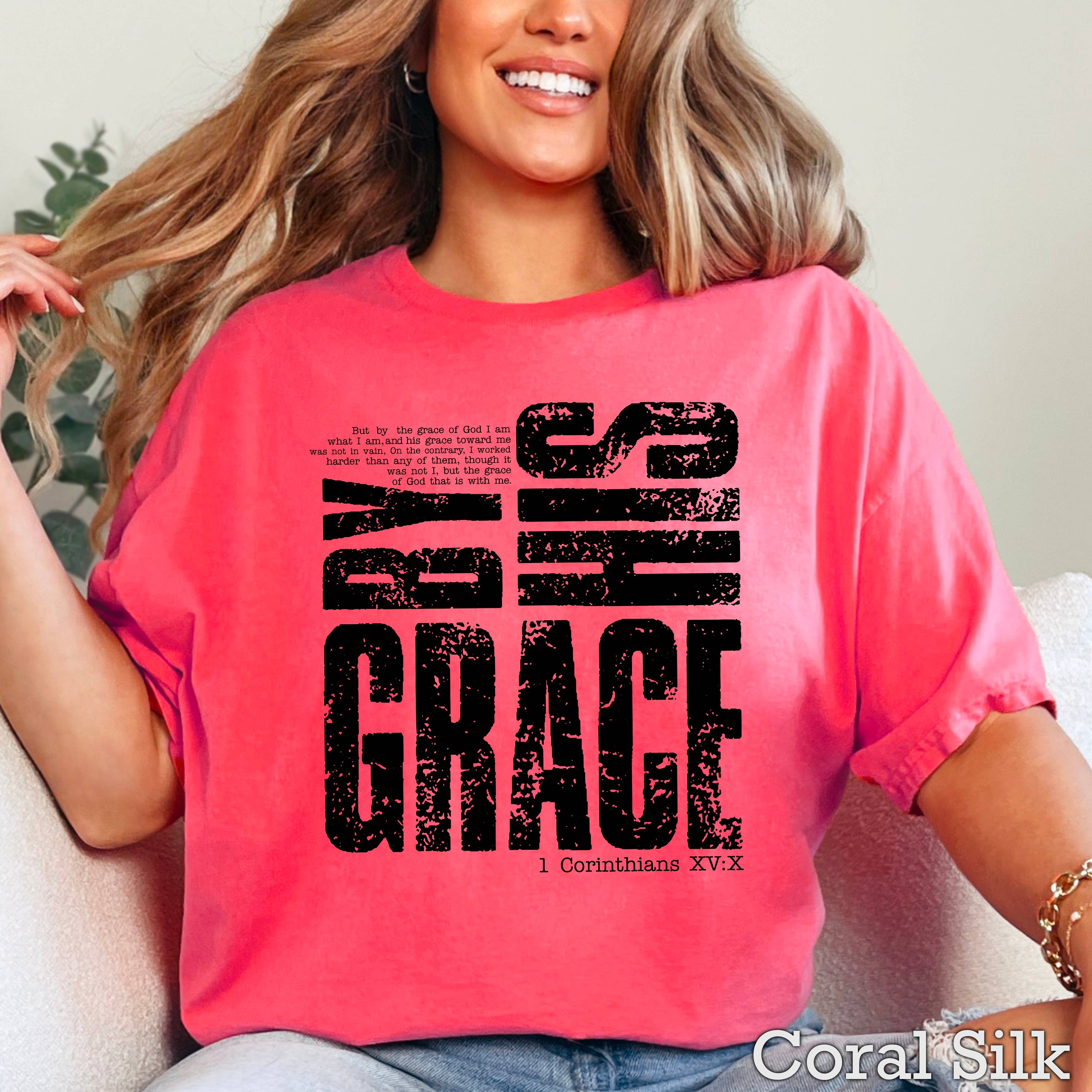 By His Grace Christian Graphic Tee | Gildan Hoodie, Sweatshirt | PodTeesHub.com