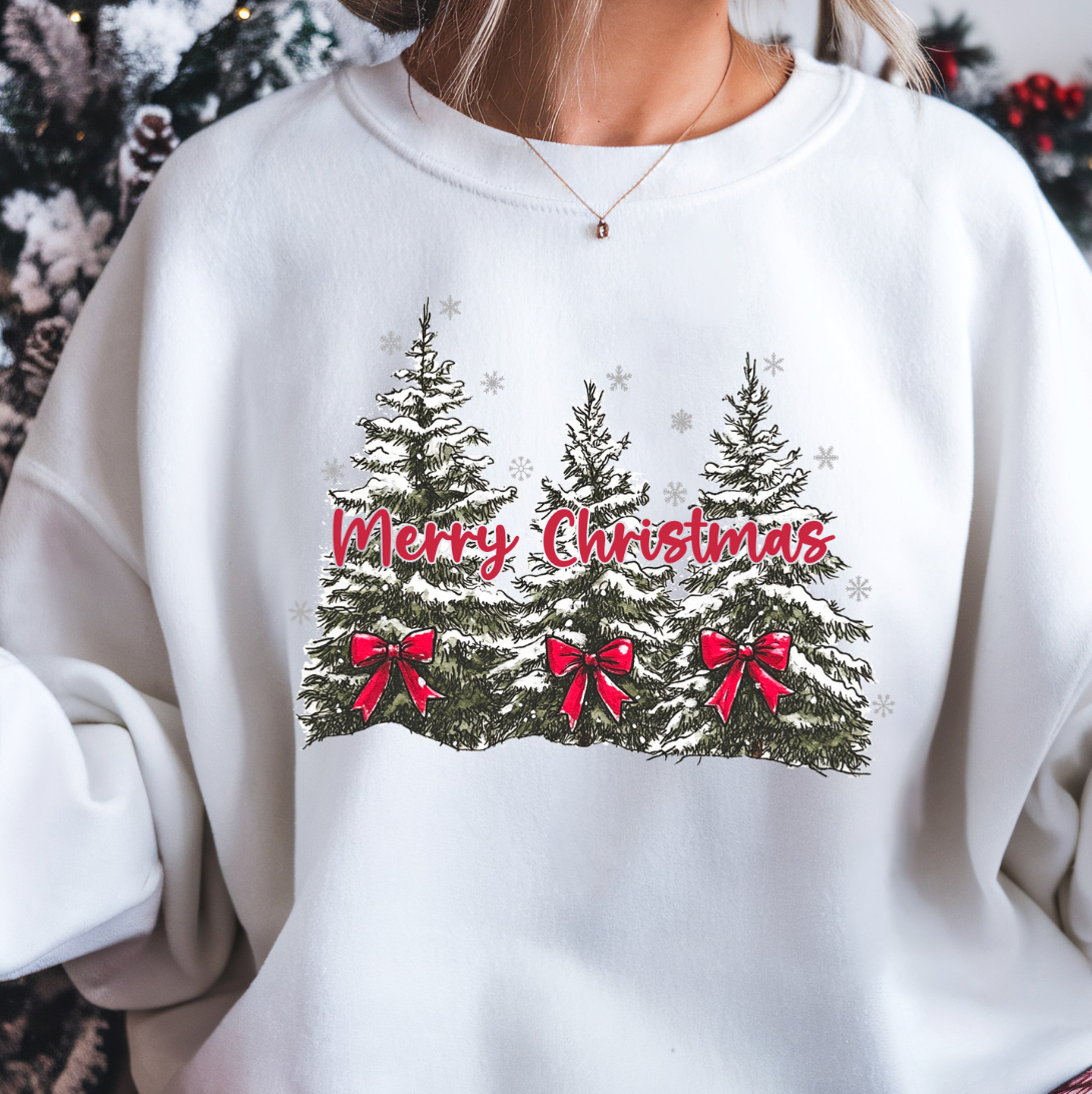 Snowy Christmas Trees Tee or Sweatshirt Hoodie | PodTeesHub.com