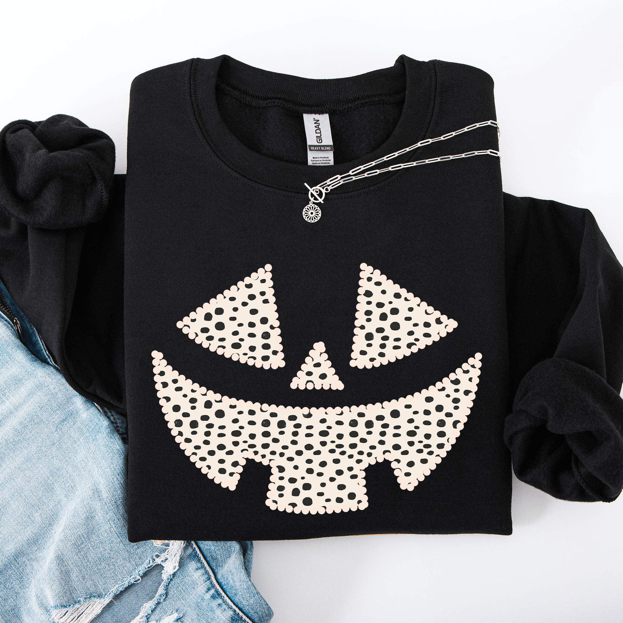 Jack O Lantern, Dalmatian Print, Halloween Sweatshirt T-Shirts, Hoodie | PodTeesHub.com