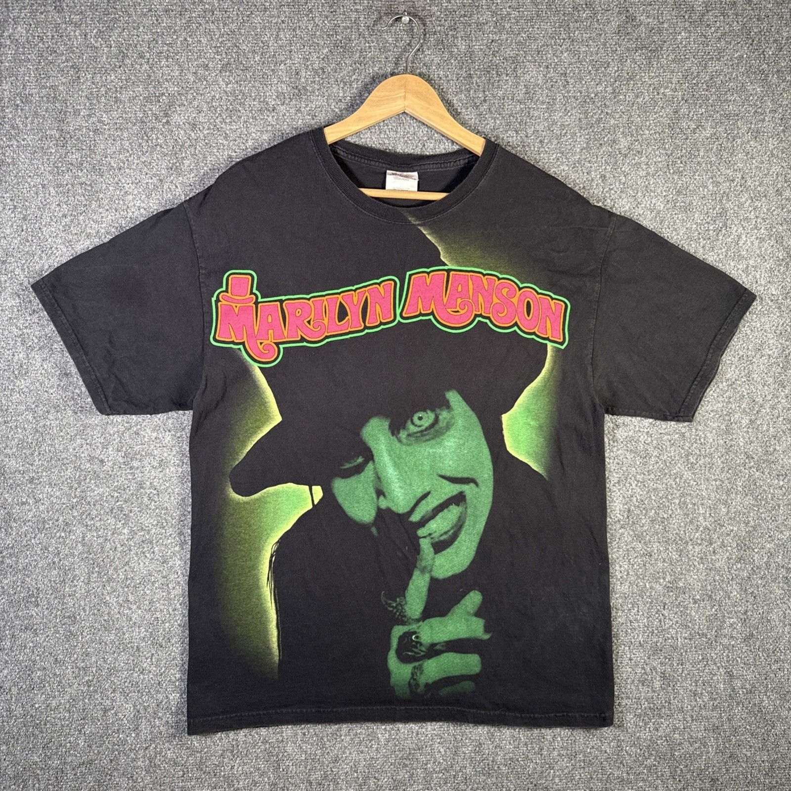 Band Tees Vintage Marilyn Manson Shirt Large Black Y2k Smells Children Hoodie, Sweatshirt | PodTeesHub.com