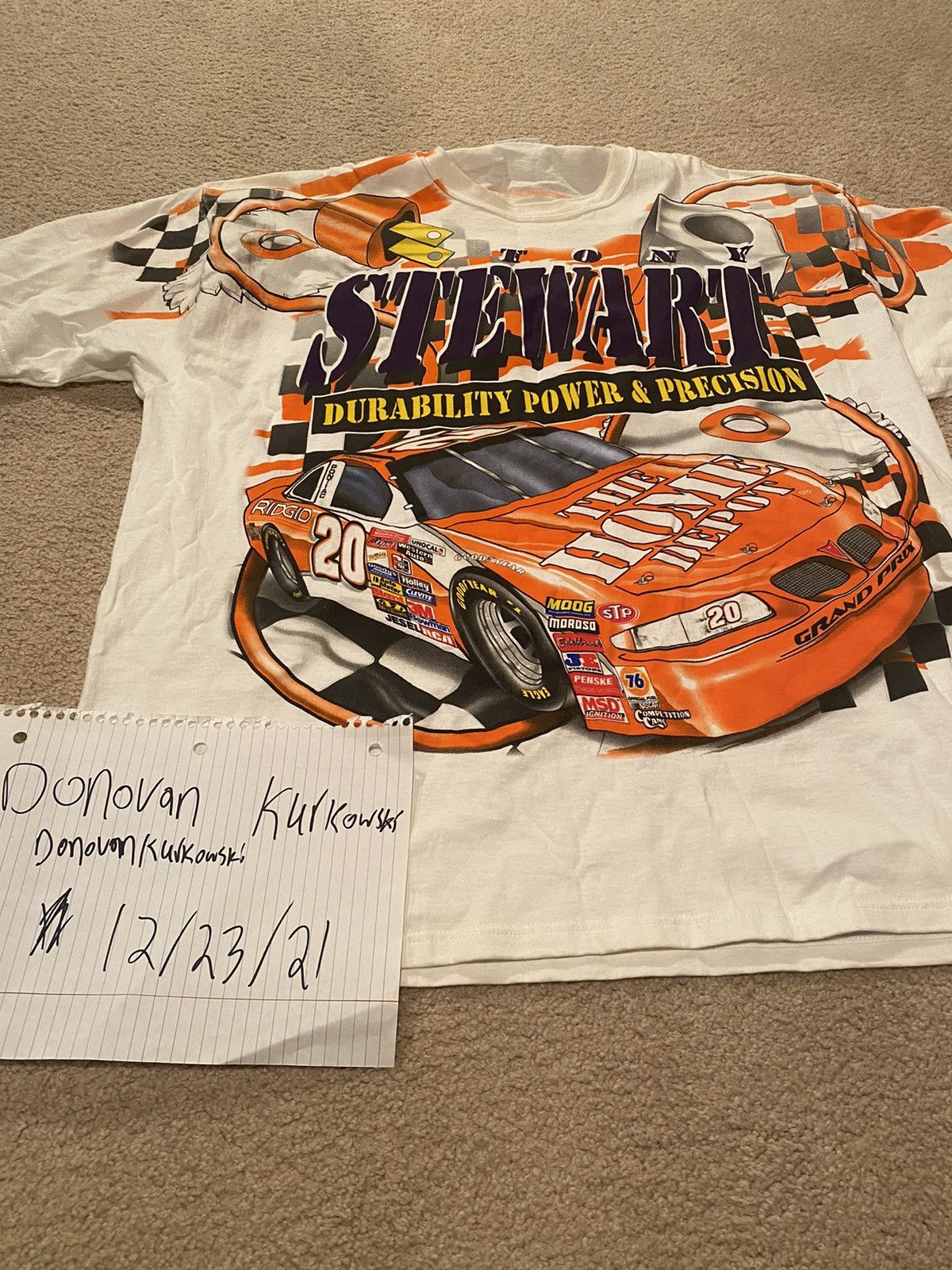 Vintage Tony Stewart Home Depot Nascar 90s Racing Tee Shirt Hoodie, Sweatshirt | PodTeesHub.com