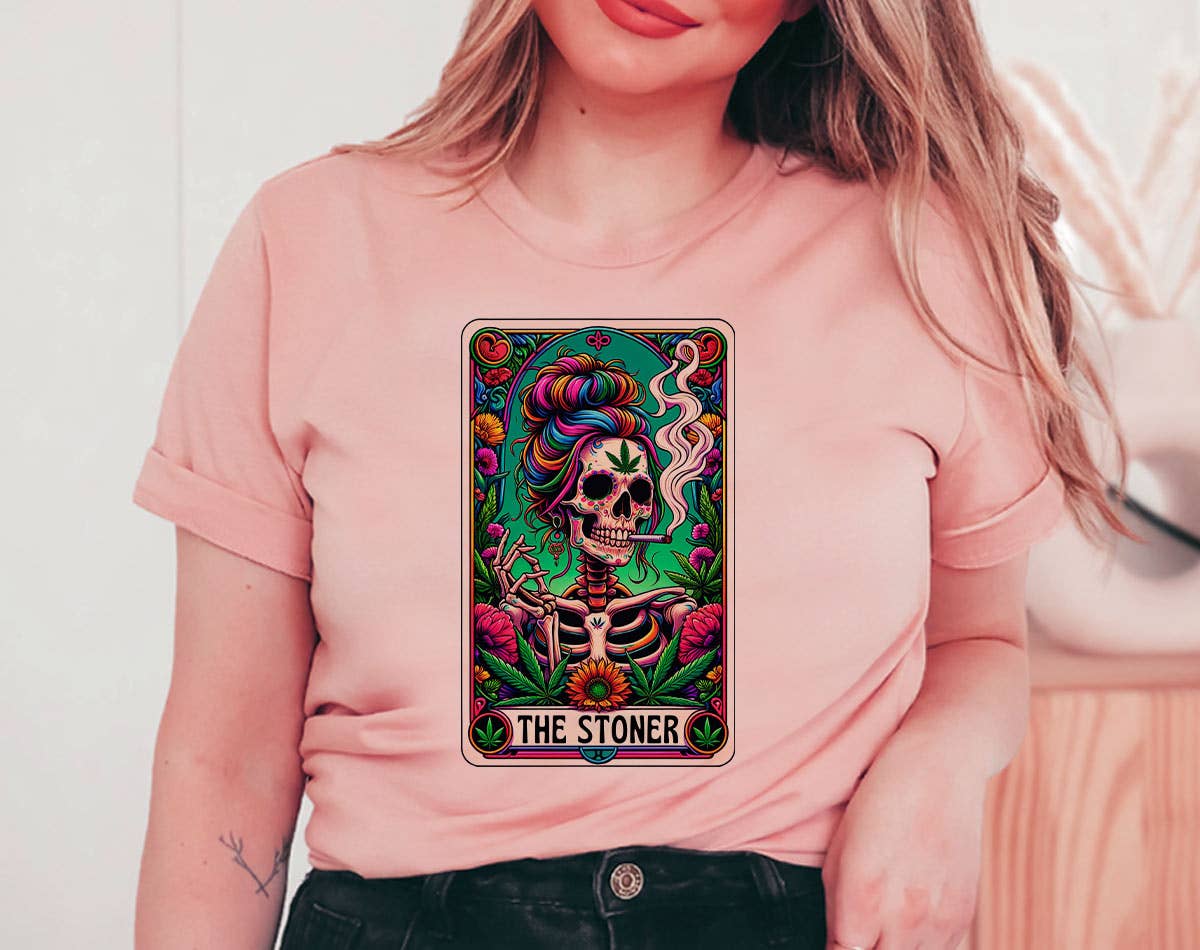 The Stoner Tarot Skeleton Cannabis -  Funny Weed T-Shirt Hoodie, Sweatshirt | PodTeesHub.com
