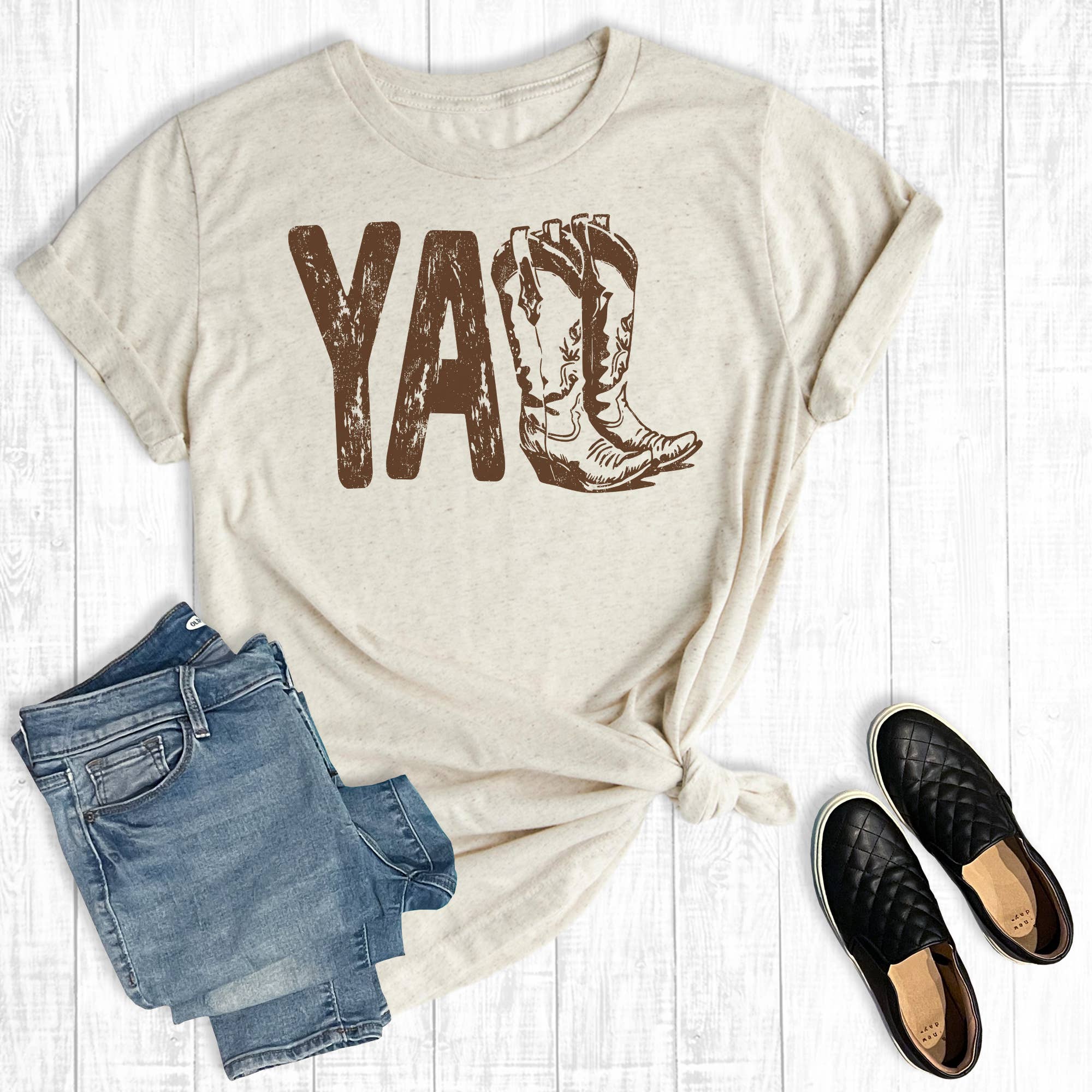 Western Cowgirl Y'all Boots Graphic Tee Hoodie, Sweatshirt | PodTeesHub.com