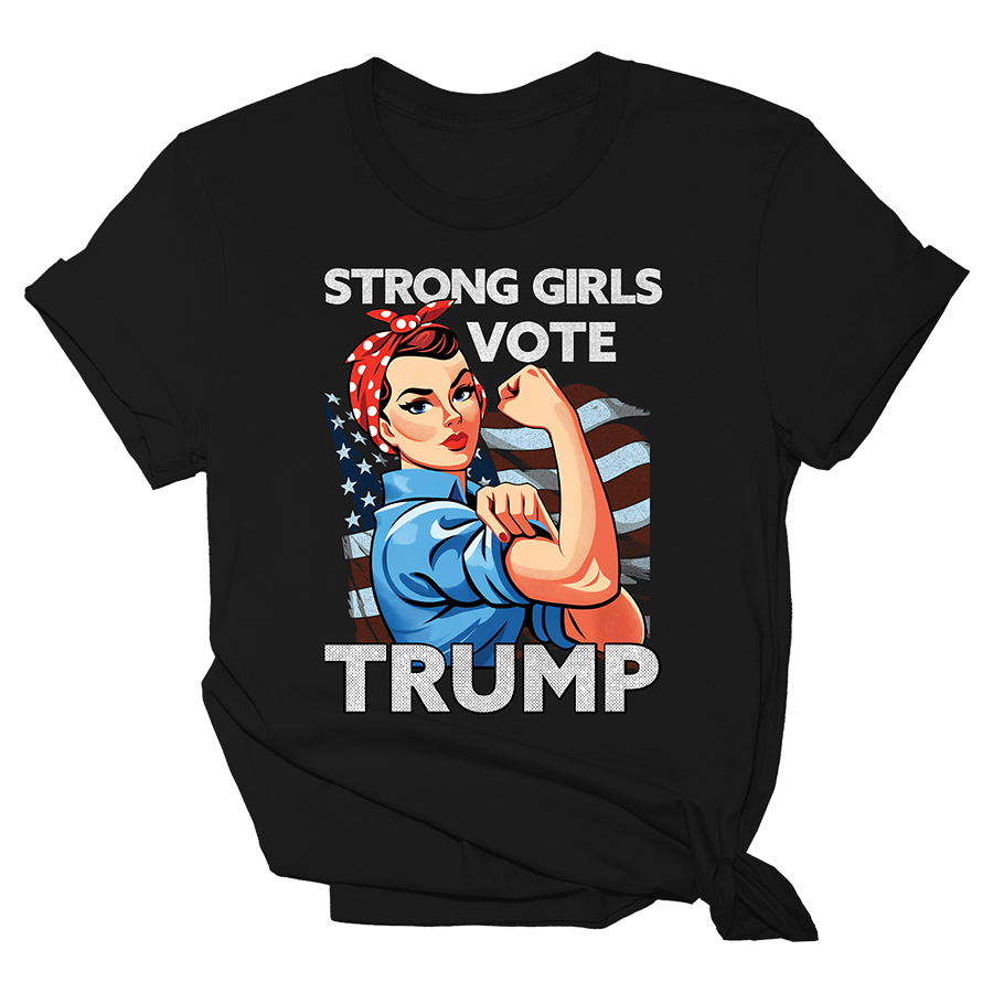 Rosie Riveter Strong Girls Vote Trump Tee Hoodie, Sweatshirt | PodTeesHub.com