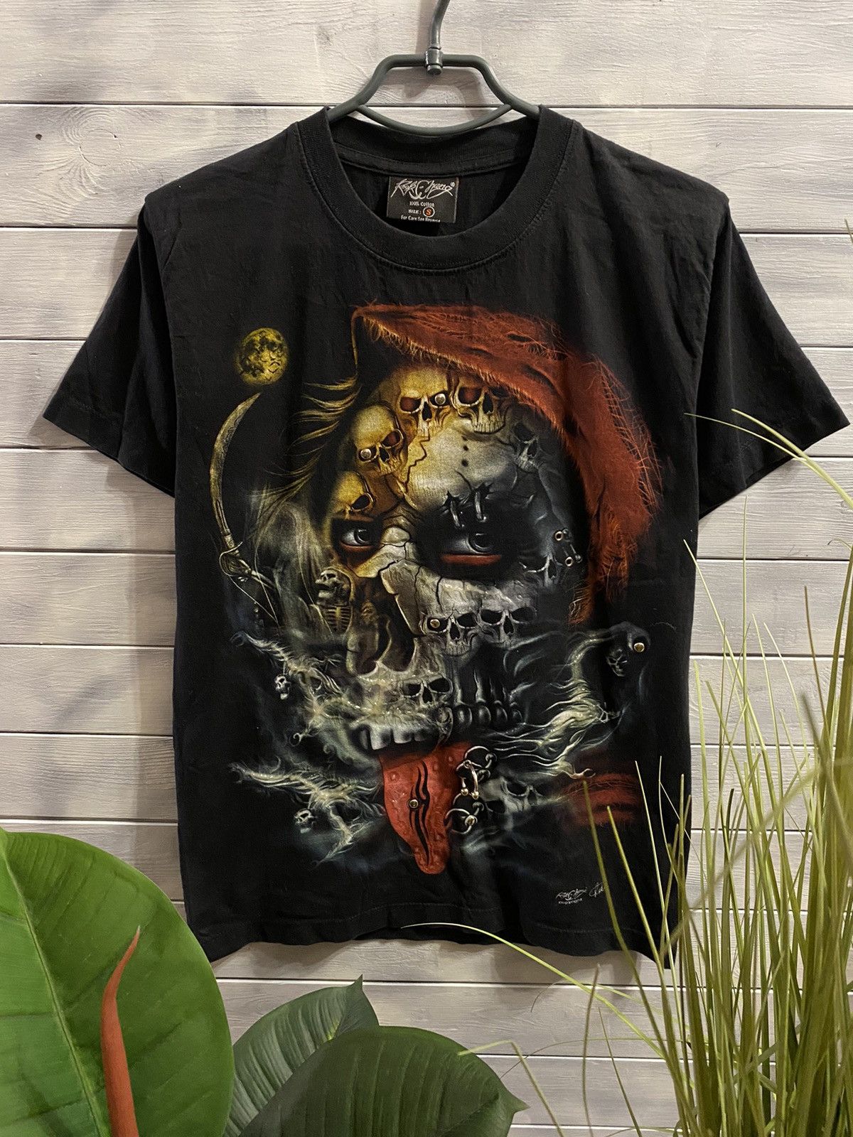 Rare Vintage T Shirt Skulls Rock Metal Stripes Hoodie, Sweatshirt | PodTeesHub.com