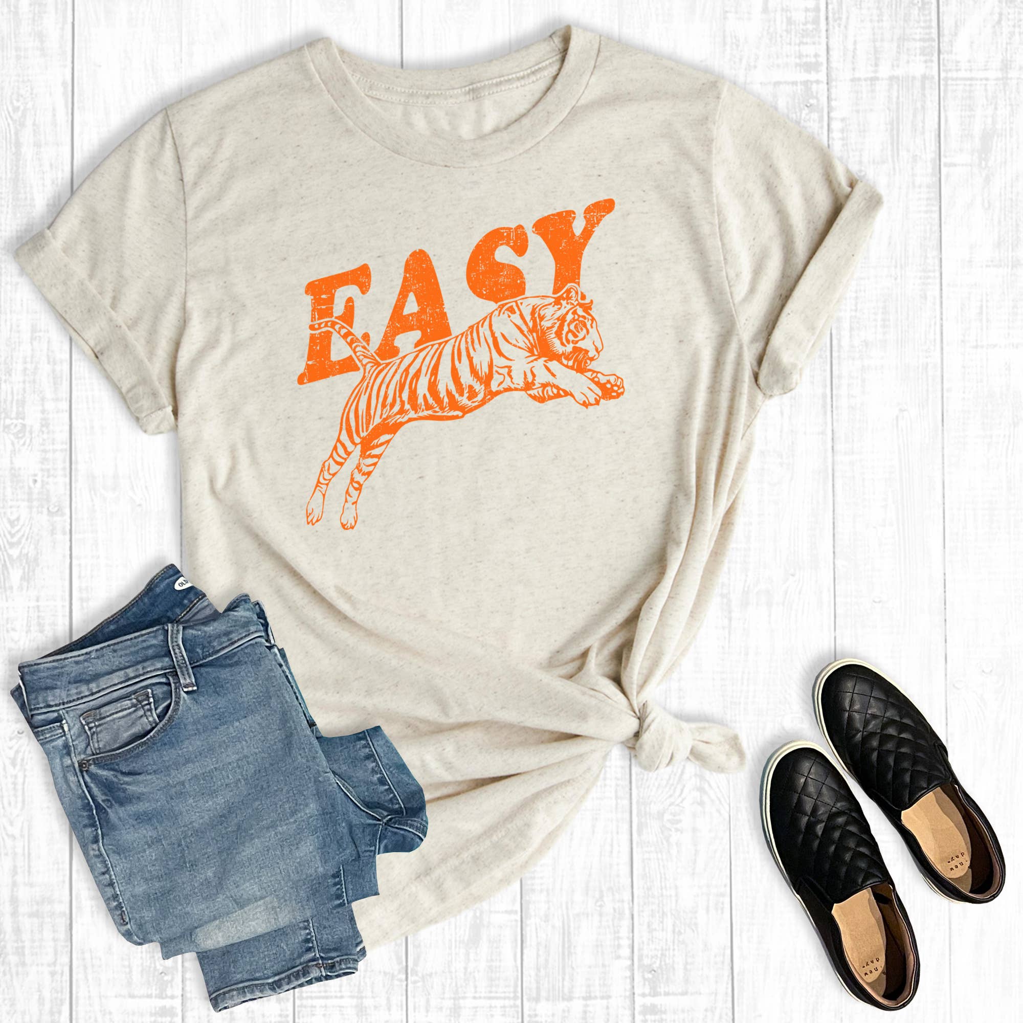Funny Easy Tiger Graphic Tee Hoodie, Sweatshirt | PodTeesHub.com