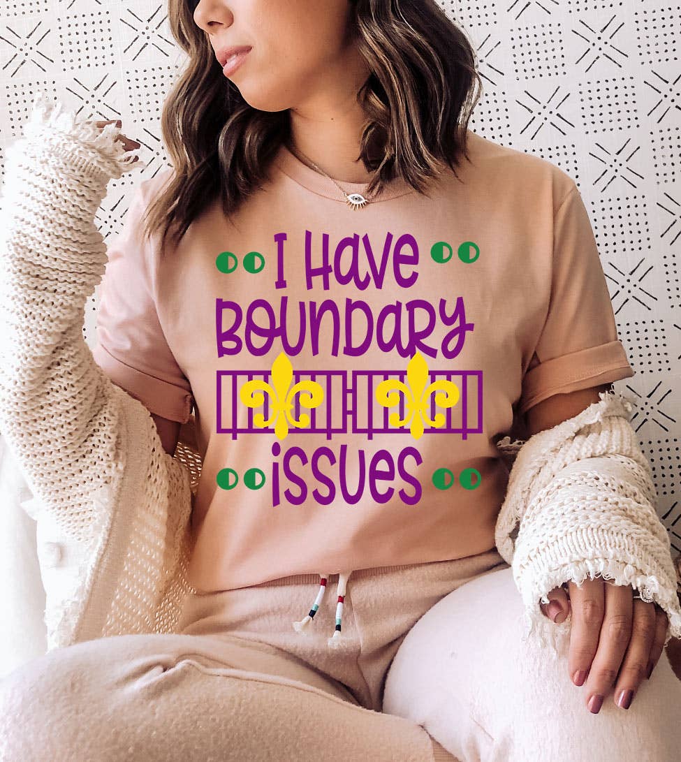 I Have Boundary Issues - Mardi Gras Fun Silly Nola T-Shirt Hoodie, Sweatshirt | PodTeesHub.com