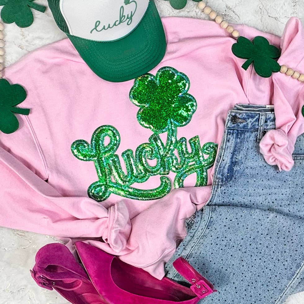 Retro Lucky Sequins Sweatshirt T-Shirts, Hoodie | PodTeesHub.com