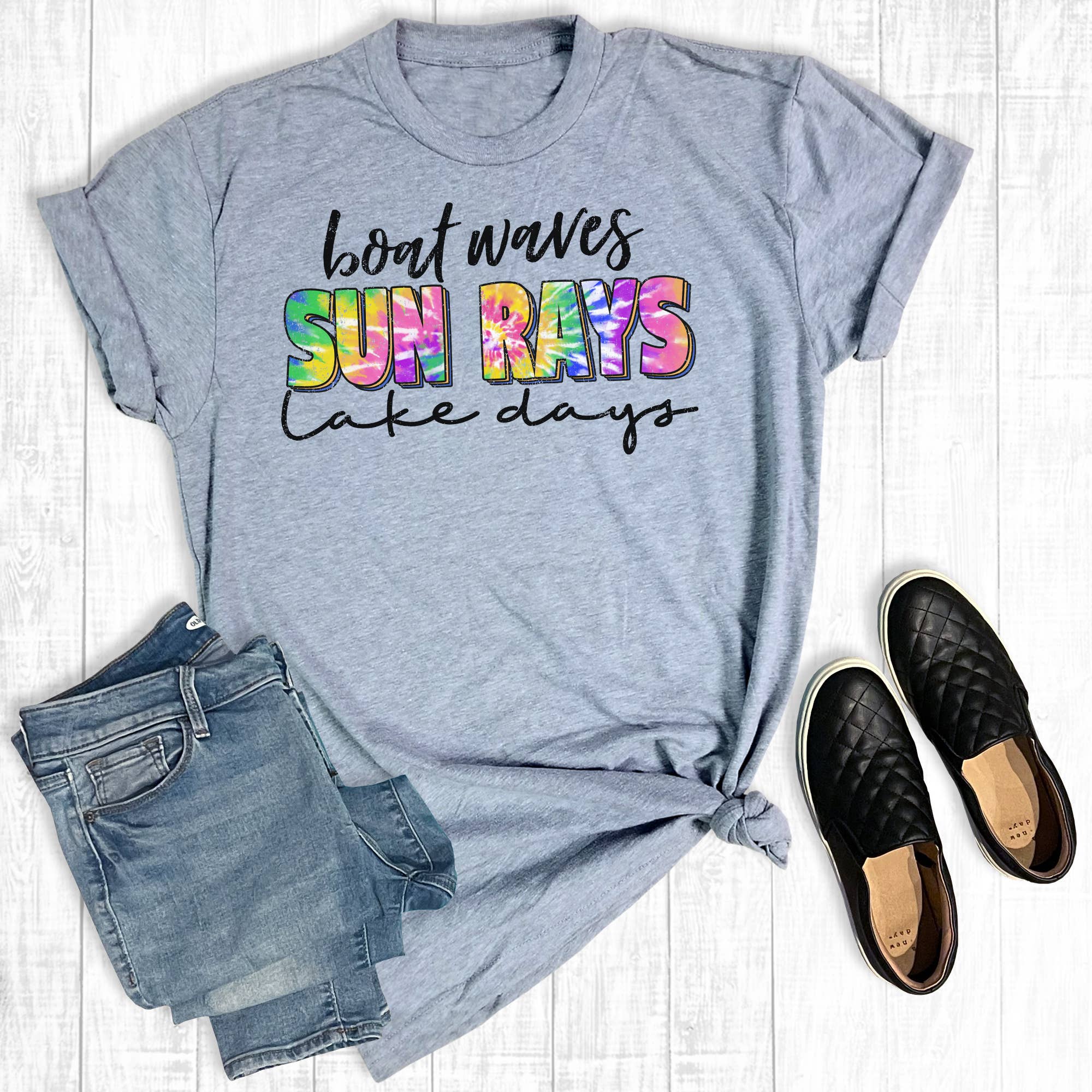 Boat Waves Sun Rays Lake Days Graphic Tee Hoodie, Sweatshirt | PodTeesHub.com
