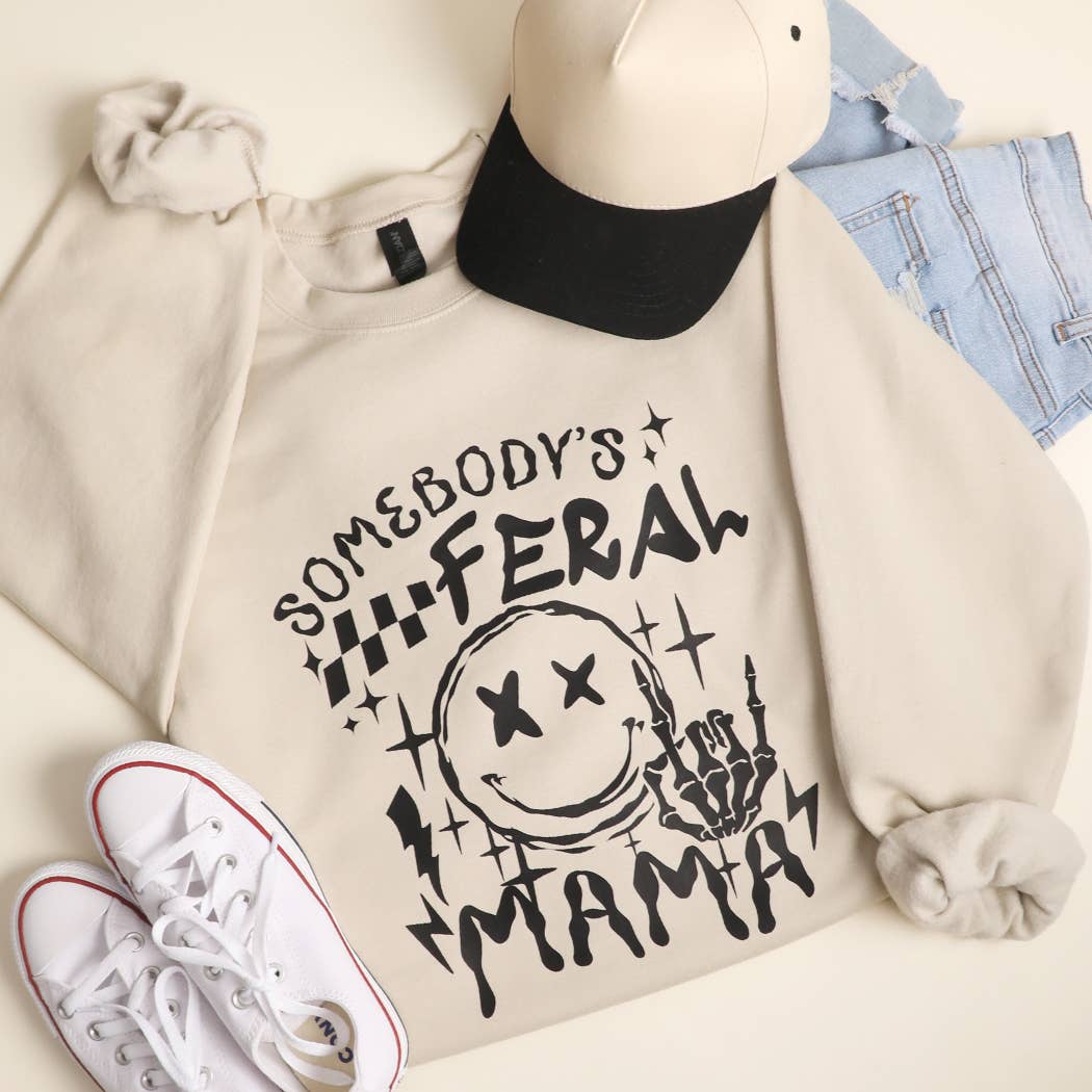 Somebody's Feral Mama Heavyweight Sweatshirt T-Shirts, Hoodie | PodTeesHub.com