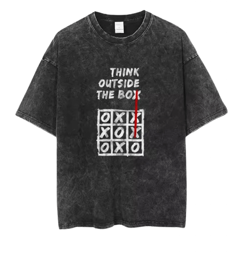 Japanese Brand Y2k Creative Think Outside The Box Gym Washed T Shirt Hoodie, Sweatshirt | PodTeesHub.com
