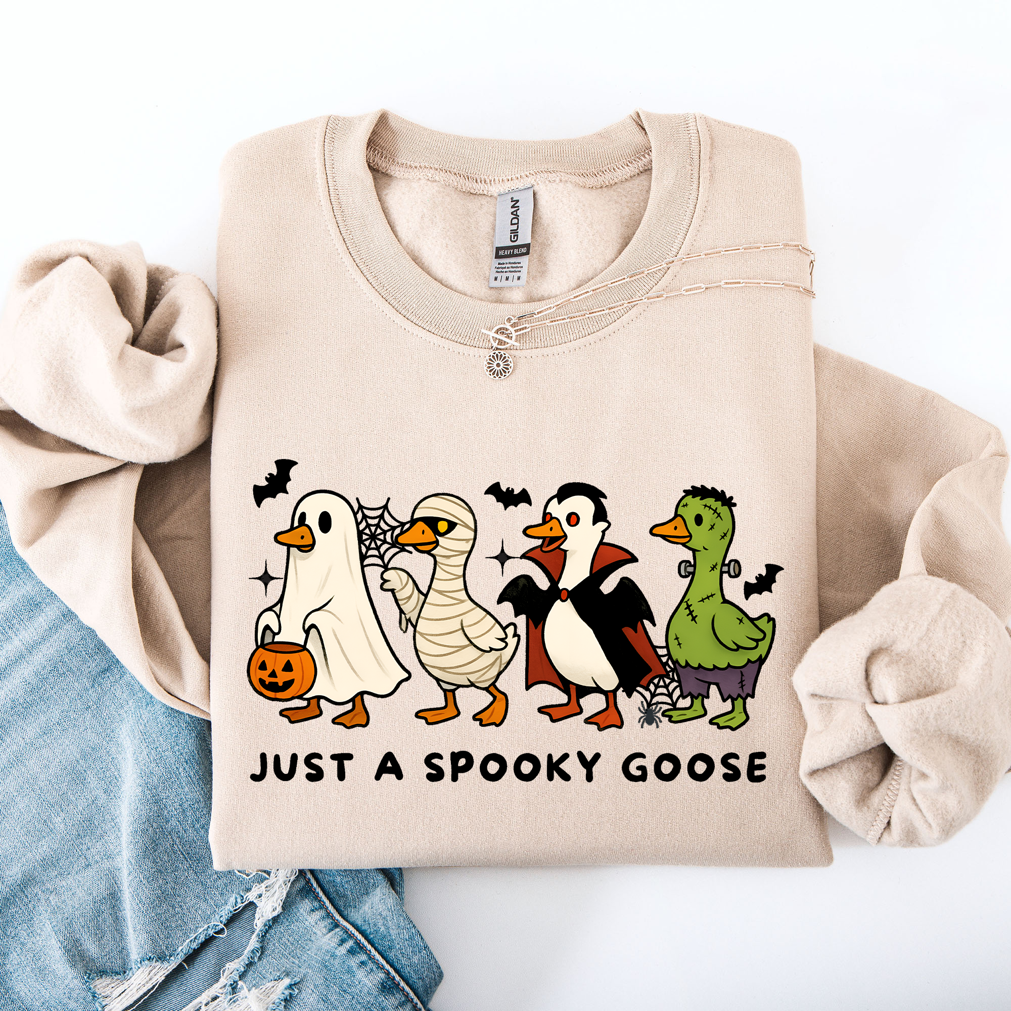 Just A Spooky Goose, Dracula, Vampire, Halloween Sweatshirt T-Shirts, Hoodie | PodTeesHub.com