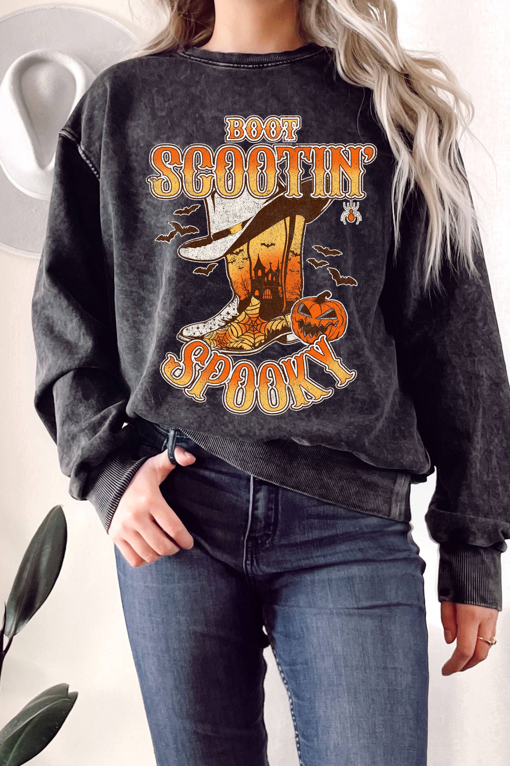 Boot Scootin' Spooky Mineral Graphix Terry Sweatshirt T-Shirts, Hoodie | PodTeesHub.com