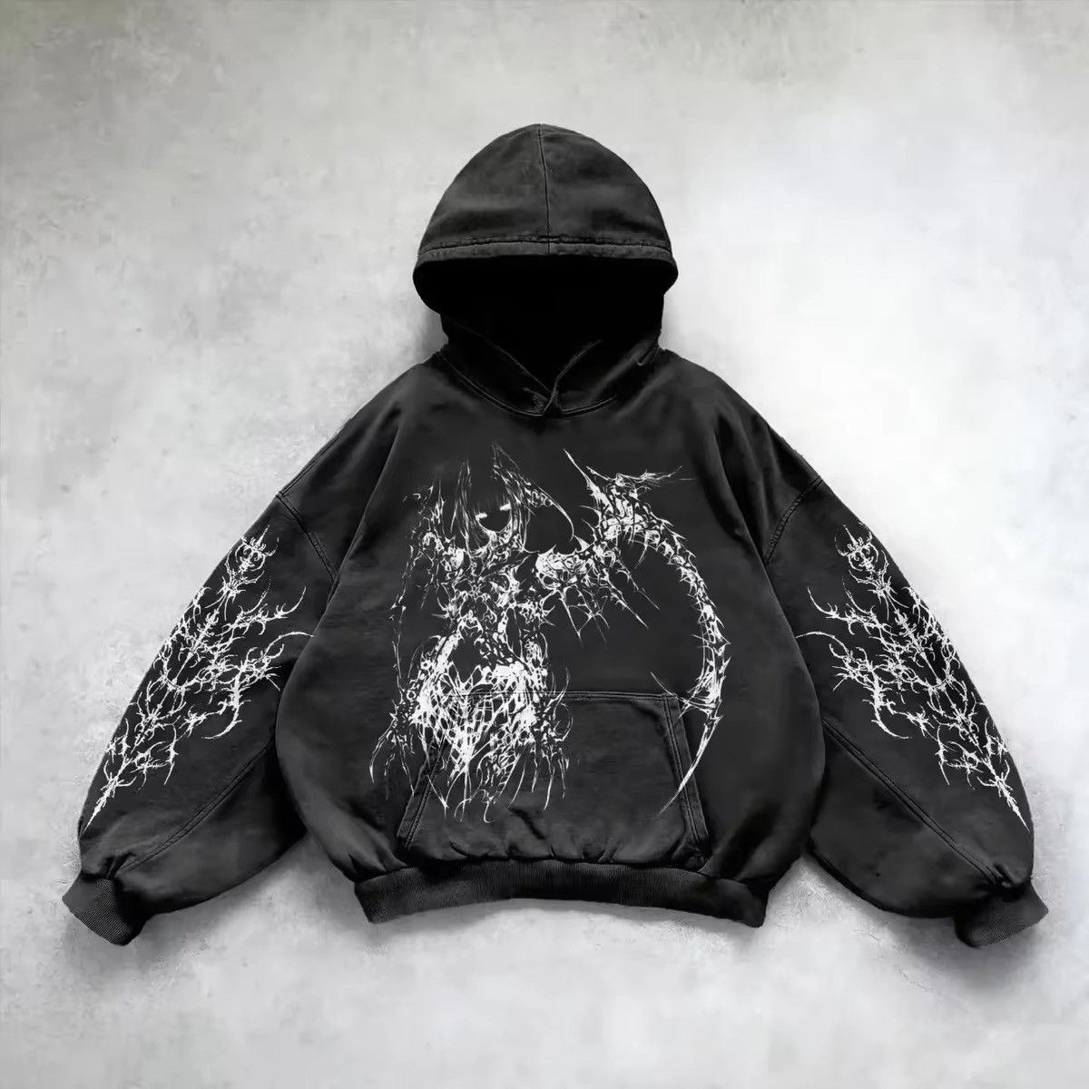Japanese Brand Gothic Angel Graphic Hoodie T-Shirts, Sweatshirt | PodTeesHub.com