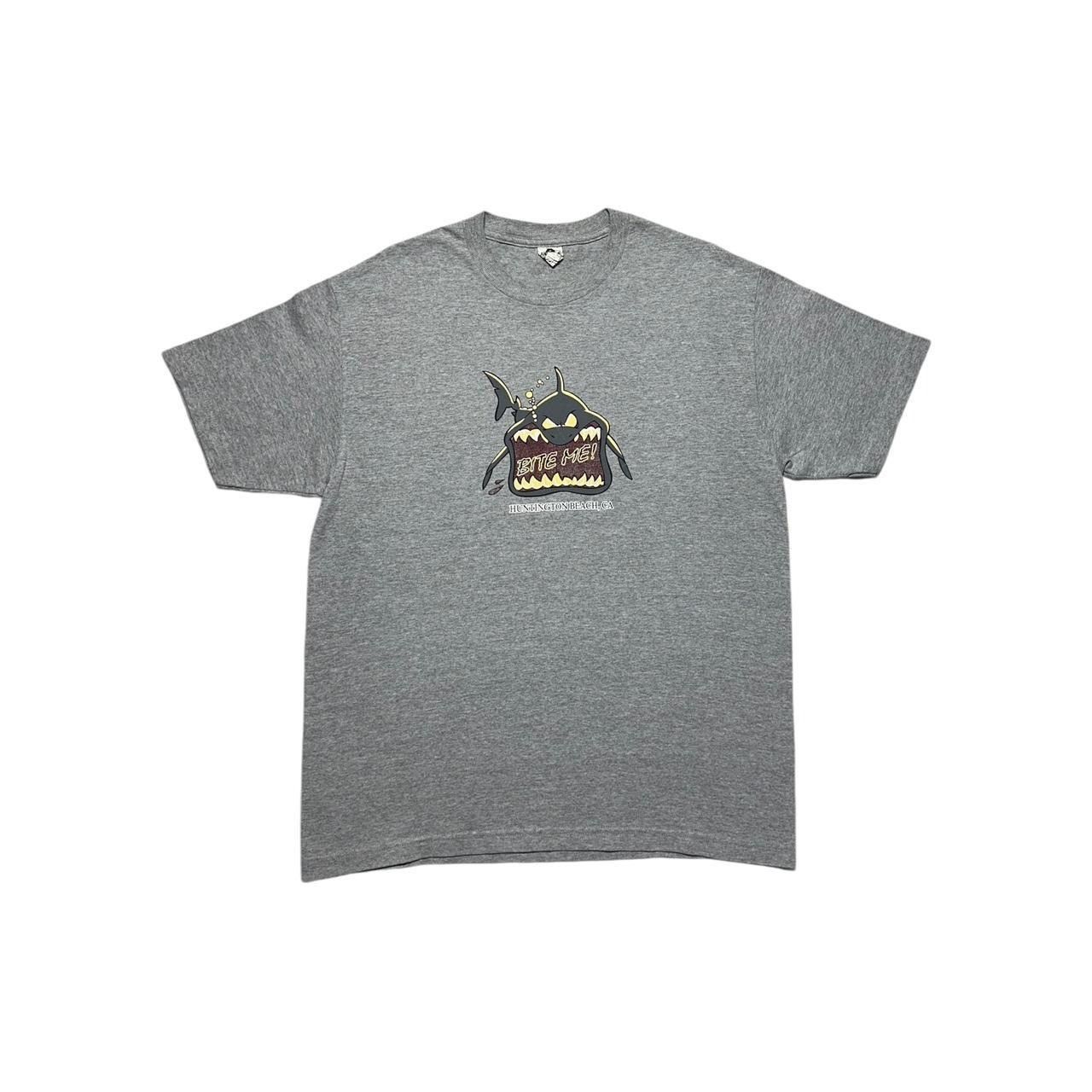 Vintage Y2k Bite Me Shark Huntington Beach Funny T Shirt Hoodie, Sweatshirt | PodTeesHub.com